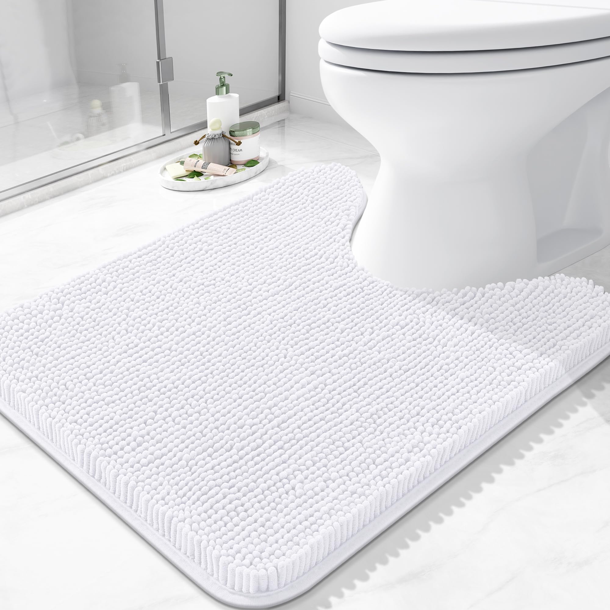 Arotive Bathroom Rugs 70x24, Extra Soft Absorbent Shaggy Chenille Bath Rugs, Machine Washable Rubber Backing Non-Slip Bath Mats for Bathroom Floor Tub and Shower, Home Decor Accessories, Beige