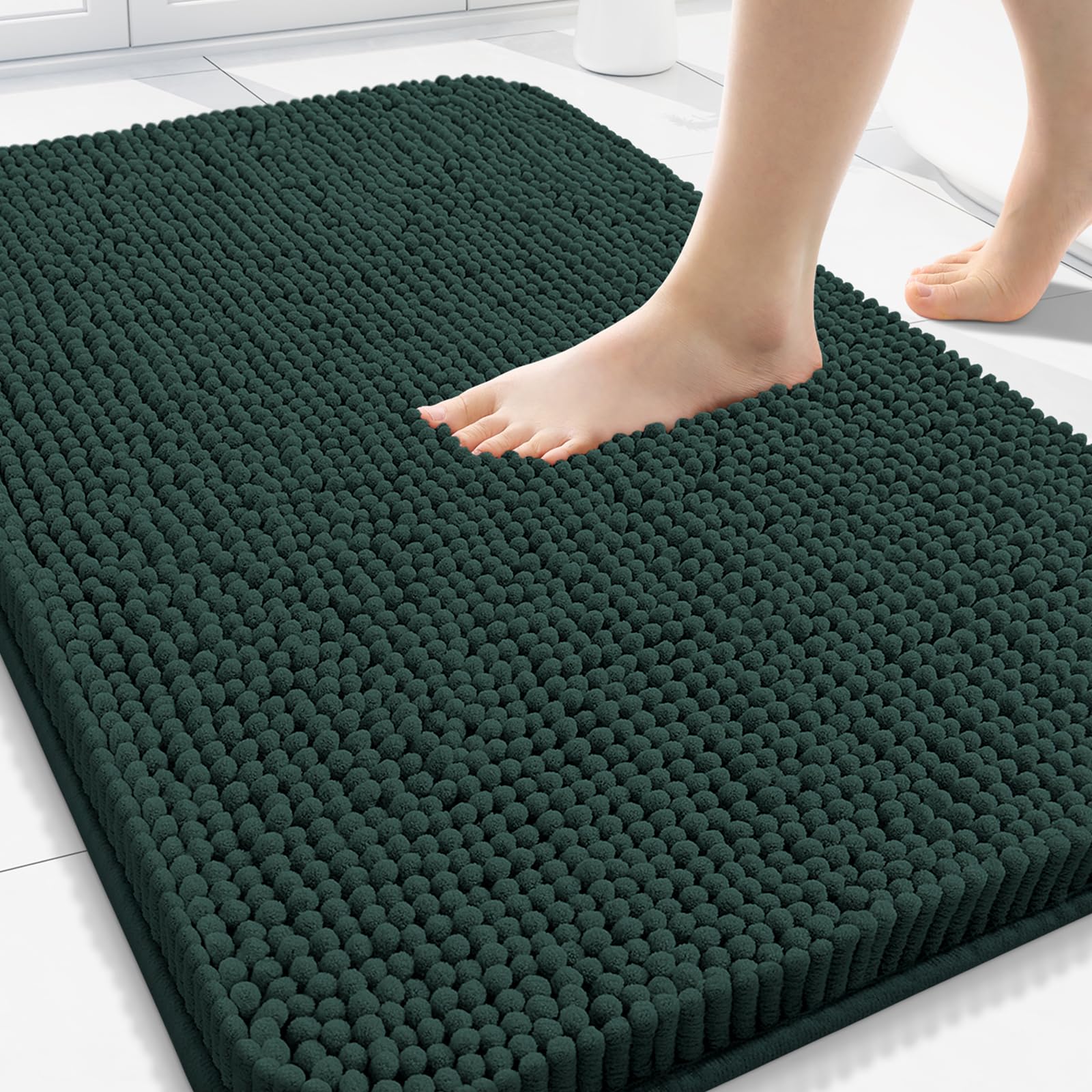 Arotive Bathroom Rugs 70x24, Extra Soft Absorbent Shaggy Chenille Bath Rugs, Machine Washable Rubber Backing Non-Slip Bath Mats for Bathroom Floor Tub and Shower, Home Decor Accessories, Beige