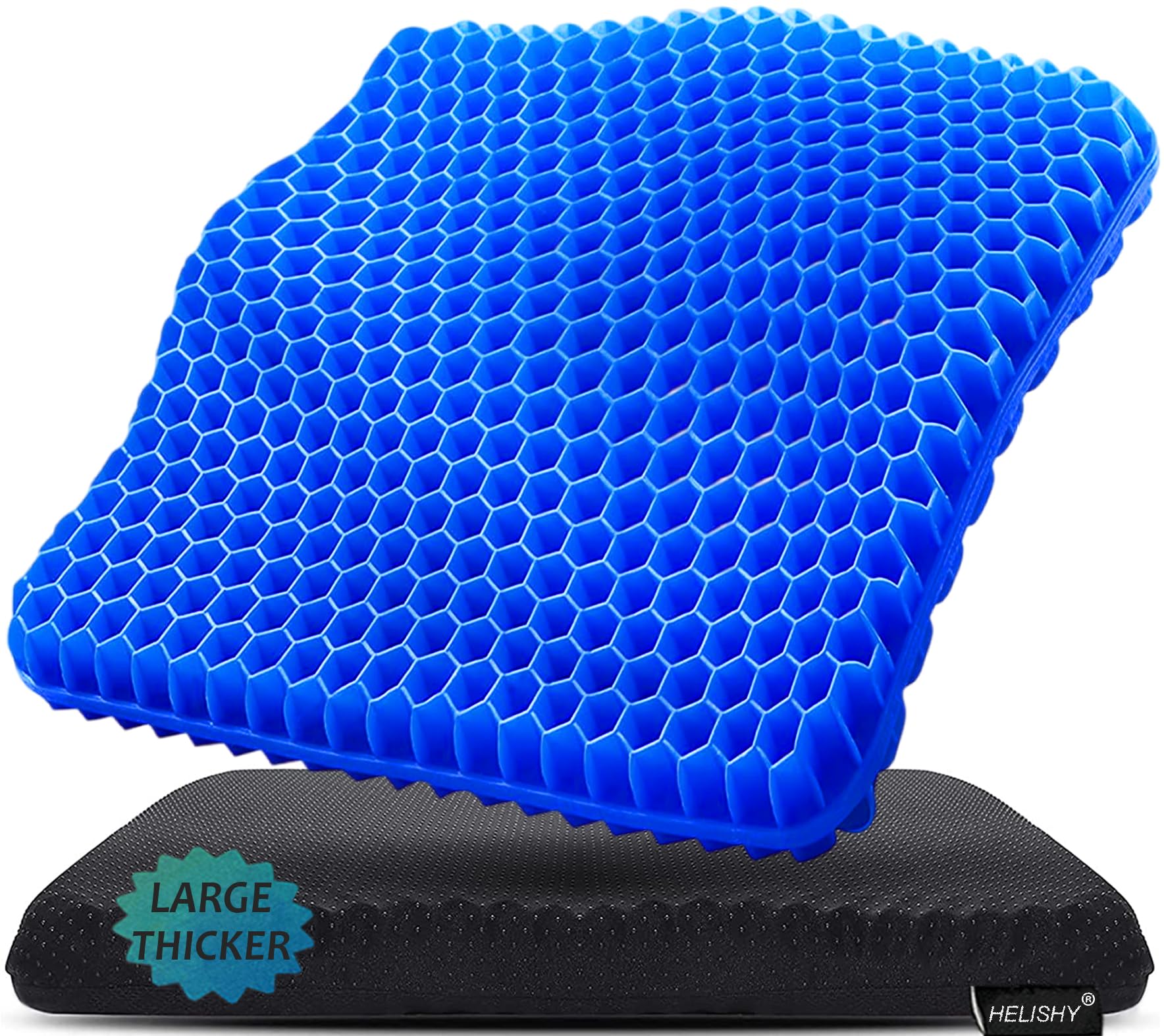 Gel Seat Cushion for Long Sitting - 1.65inch Double Thick Cooling Egg Cushion for Back, Hip, Sciatica, Coccyx, Tailbone Pain Relief - Office Chair Car Seat Cushion – Wheelchair Cushions