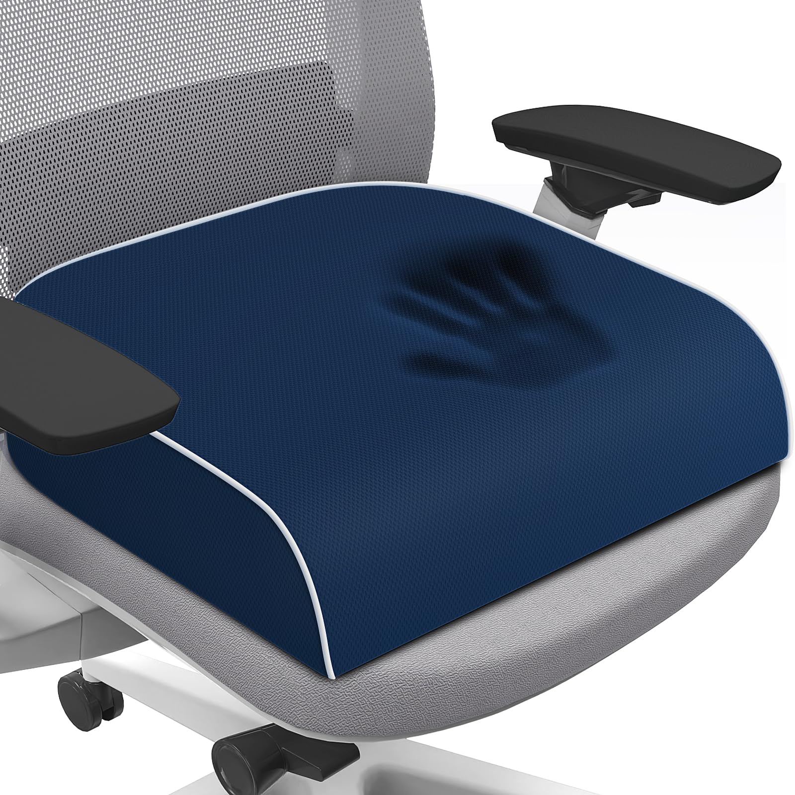 SweetSlubr Seat Cushion for Tailbone Pain Relief, Office Chair Cushion, Memory Foam Large Cushion with Non-Slip Cover for Soft Support at Office Chair, Car Seat, Airplane, Floor Pillow, Black/Large