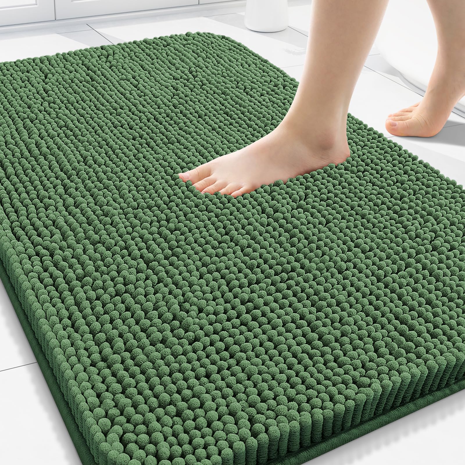 Arotive Bathroom Rugs 70x24, Extra Soft Absorbent Shaggy Chenille Bath Rugs, Machine Washable Rubber Backing Non-Slip Bath Mats for Bathroom Floor Tub and Shower, Home Decor Accessories, Beige