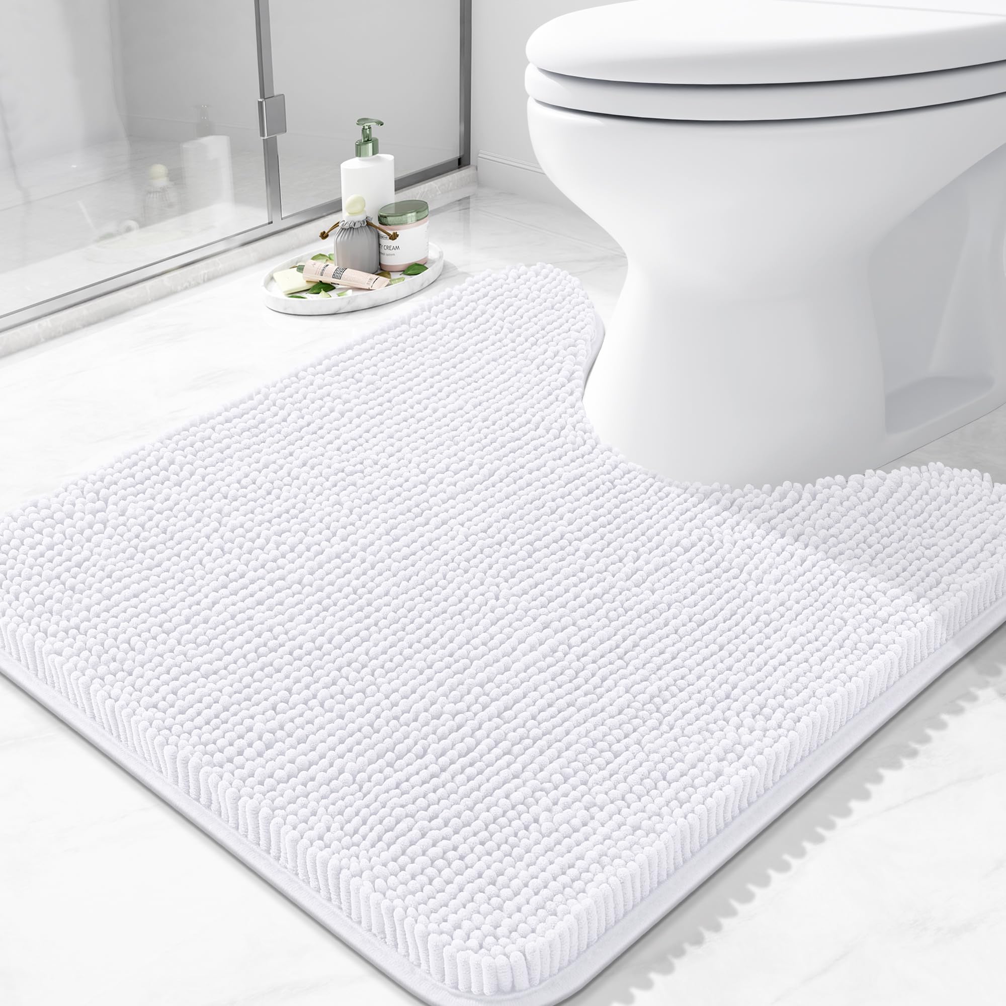 Arotive Bathroom Rugs 70x24, Extra Soft Absorbent Shaggy Chenille Bath Rugs, Machine Washable Rubber Backing Non-Slip Bath Mats for Bathroom Floor Tub and Shower, Home Decor Accessories, Beige