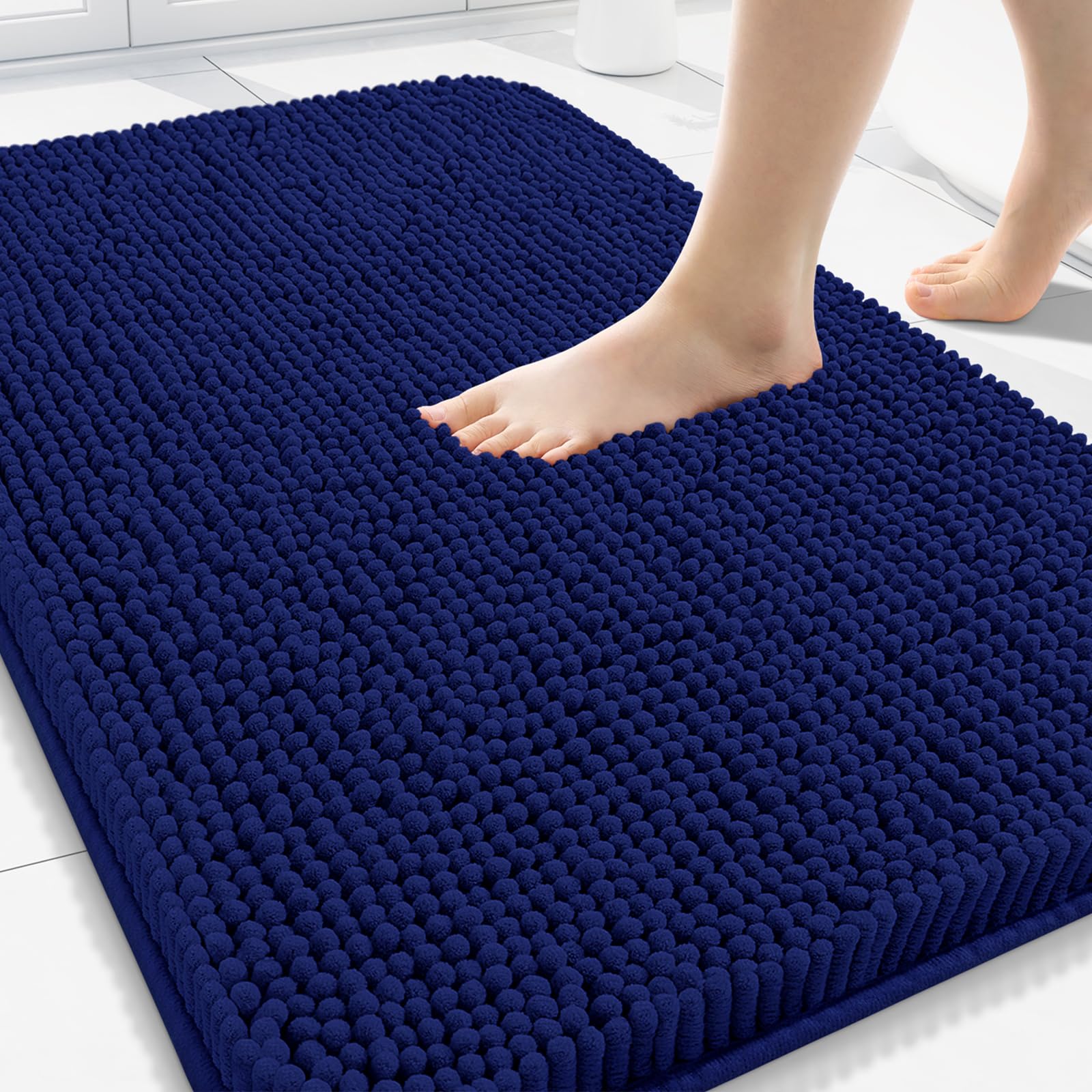 Arotive Bathroom Rugs 70x24, Extra Soft Absorbent Shaggy Chenille Bath Rugs, Machine Washable Rubber Backing Non-Slip Bath Mats for Bathroom Floor Tub and Shower, Home Decor Accessories, Beige