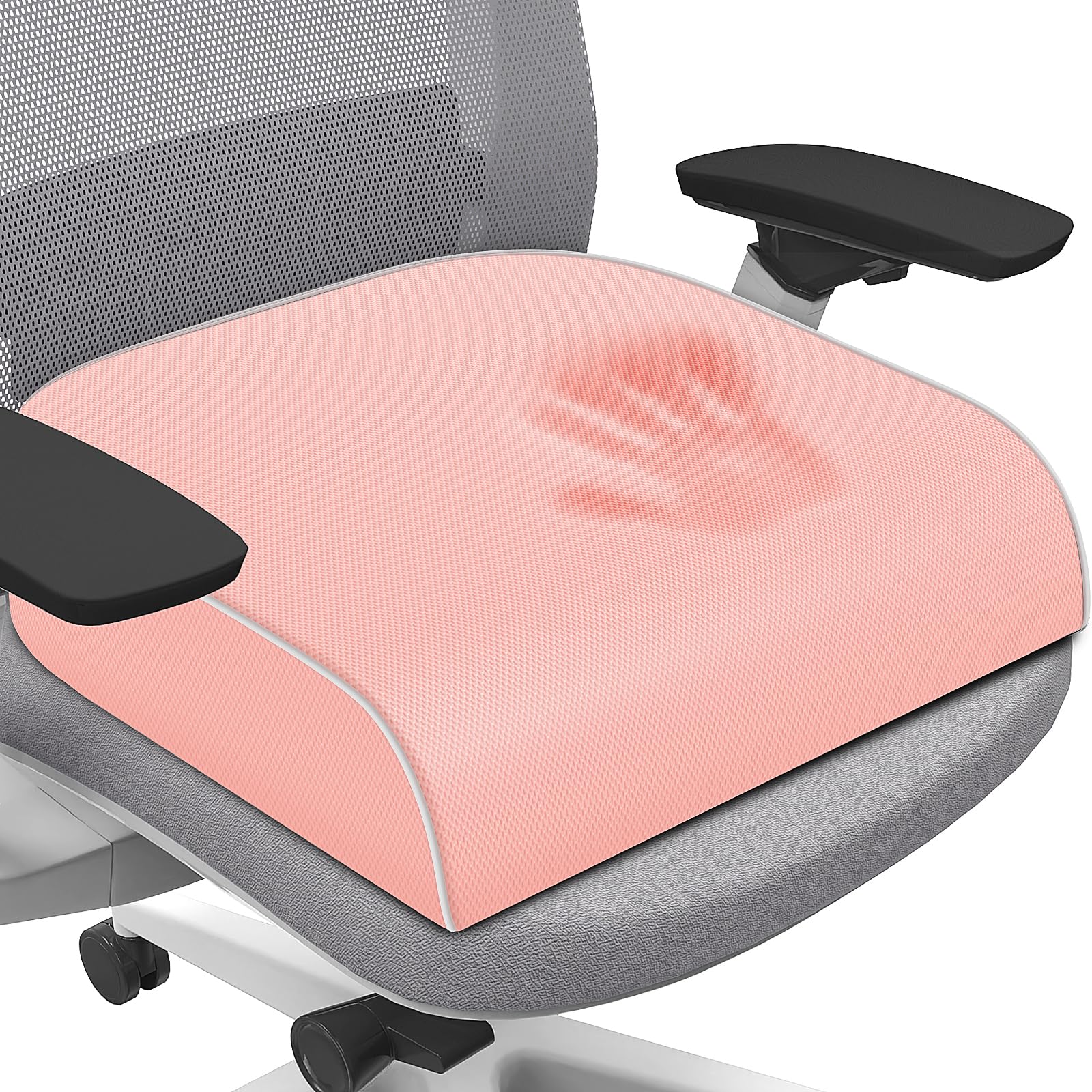 SweetSlubr Seat Cushion for Tailbone Pain Relief, Office Chair Cushion, Memory Foam Large Cushion with Non-Slip Cover for Soft Support at Office Chair, Car Seat, Airplane, Floor Pillow, Black/Large