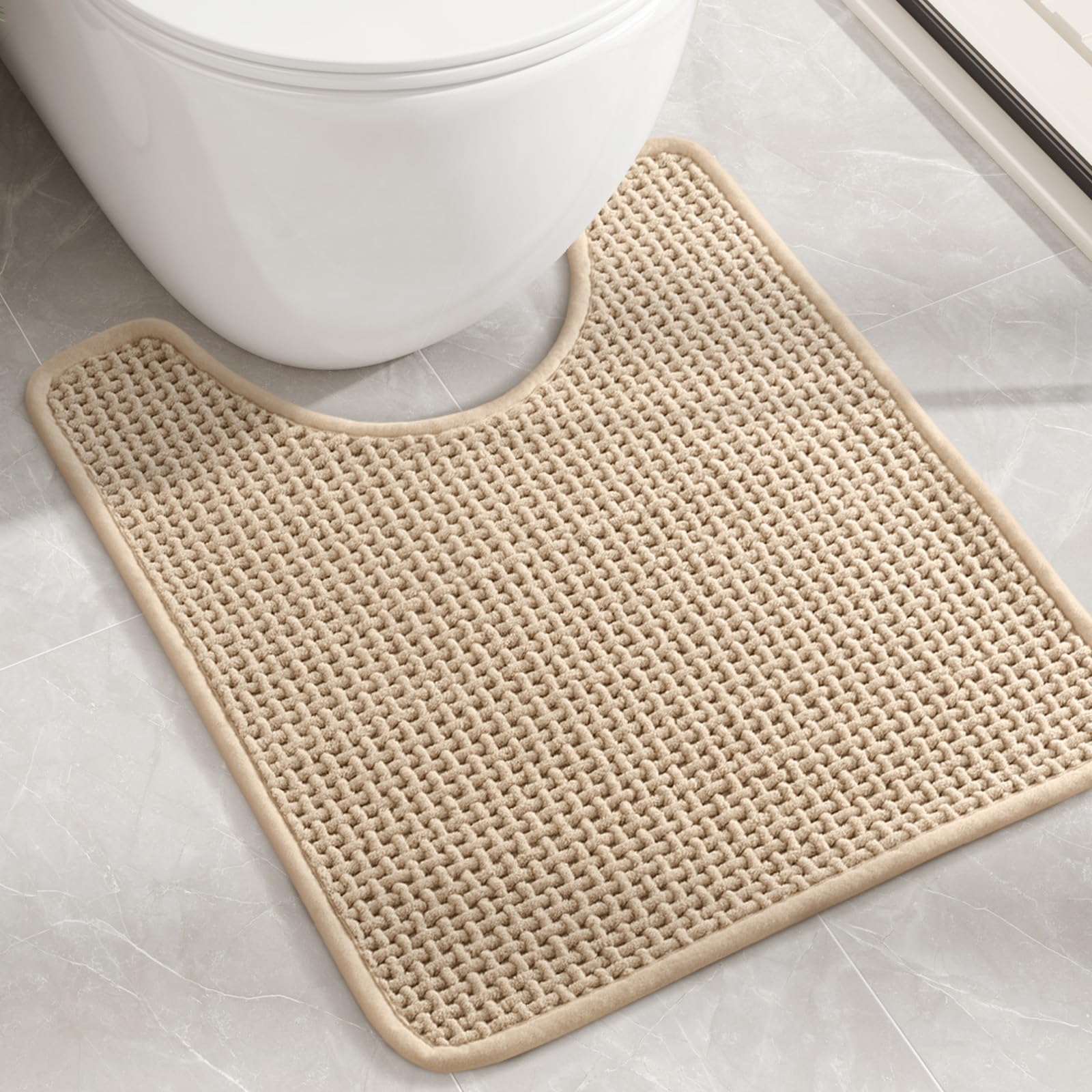 Color&Geometry Chenille Pile Large Bathroom Rugs Upgraded Denser, 24"x36" Non Slip Absorbent Green Bath Mats for Bathroom Thin Fit Under Door, Washable Quick Dry