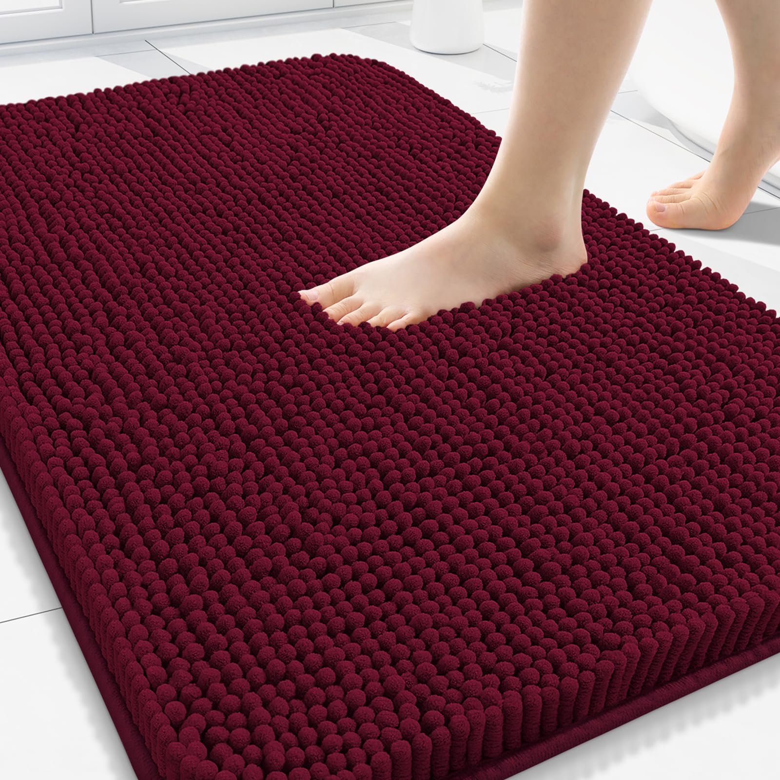 Arotive Bathroom Rugs 70x24, Extra Soft Absorbent Shaggy Chenille Bath Rugs, Machine Washable Rubber Backing Non-Slip Bath Mats for Bathroom Floor Tub and Shower, Home Decor Accessories, Beige