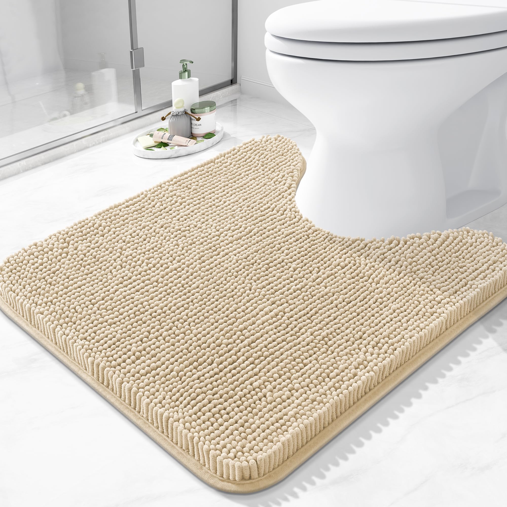 Arotive Bathroom Rugs 30x20, Extra Soft Absorbent Shaggy Chenille Bath Rugs, Machine Washable Rubber Backing Non-Slip Bath Mats for Bathroom Floor Tub and Shower, Home Decor Accessories, Grey