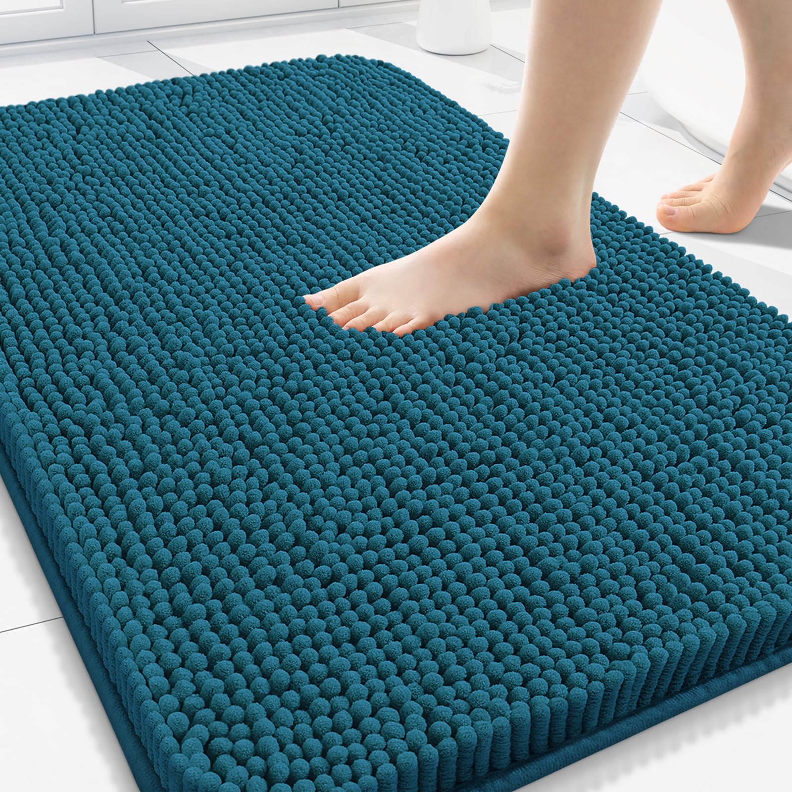 Arotive Bathroom Rugs 70x24, Extra Soft Absorbent Shaggy Chenille Bath Rugs, Machine Washable Rubber Backing Non-Slip Bath Mats for Bathroom Floor Tub and Shower, Home Decor Accessories, Beige