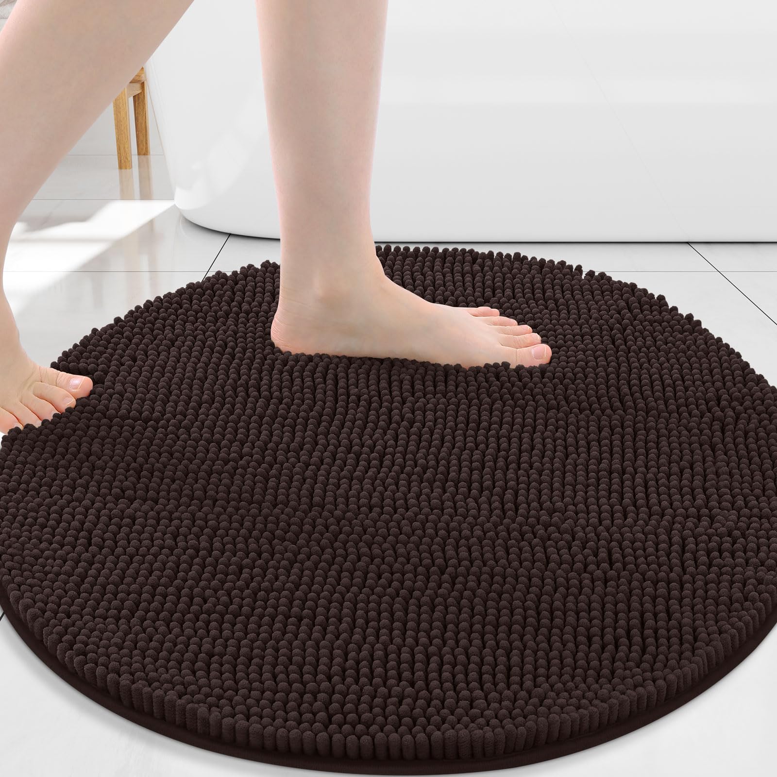 Arotive Bathroom Rugs 70x24, Extra Soft Absorbent Shaggy Chenille Bath Rugs, Machine Washable Rubber Backing Non-Slip Bath Mats for Bathroom Floor Tub and Shower, Home Decor Accessories, Beige