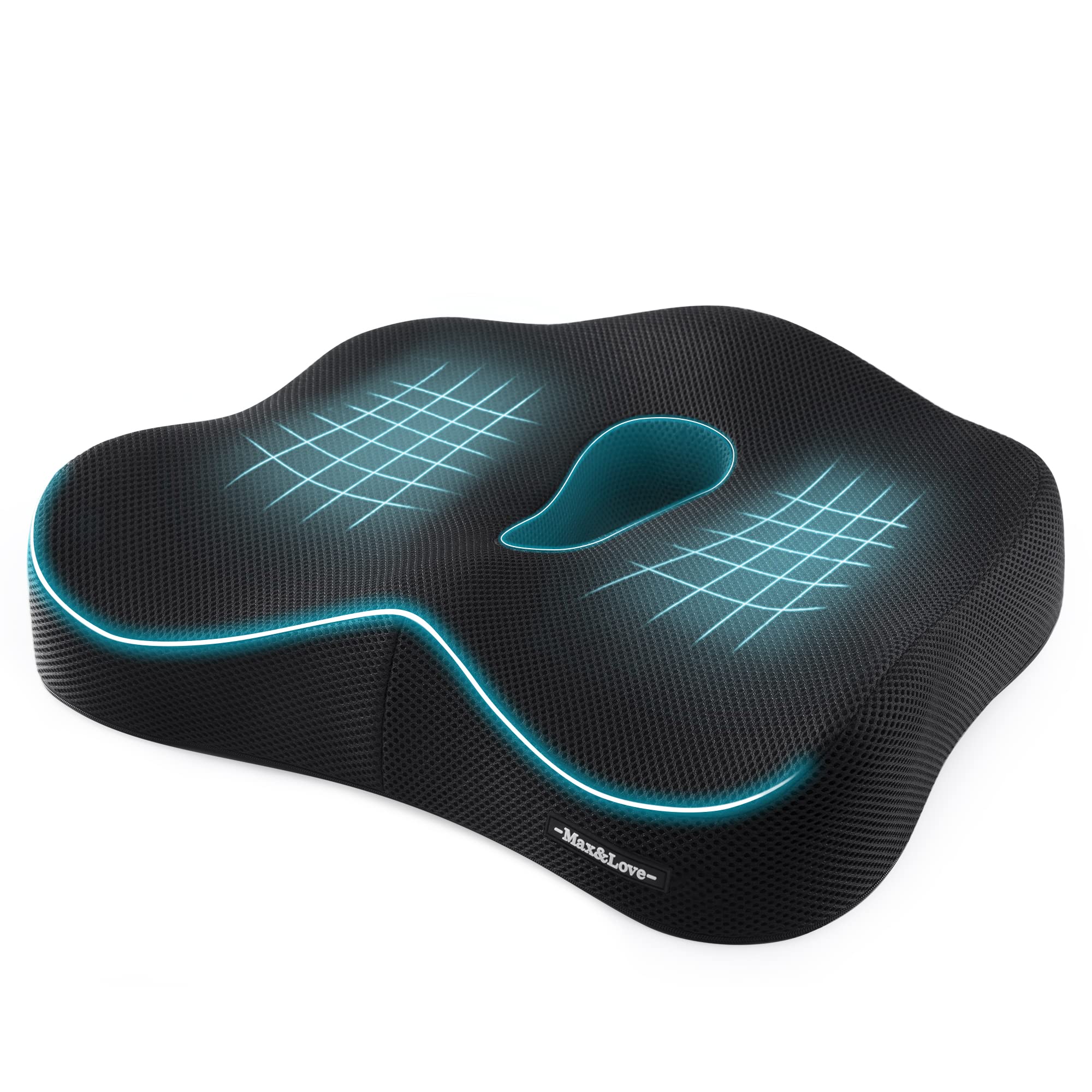 Memory Foam Seat Chair Cushion for Relieves Back Sciatica Pain Tailbone Pain Coccyx Degenerating Disc Orthopedic Osteoarthritis Prostate Cushion Low Back Pain Cushion Hip Shaping (Dark Gray)