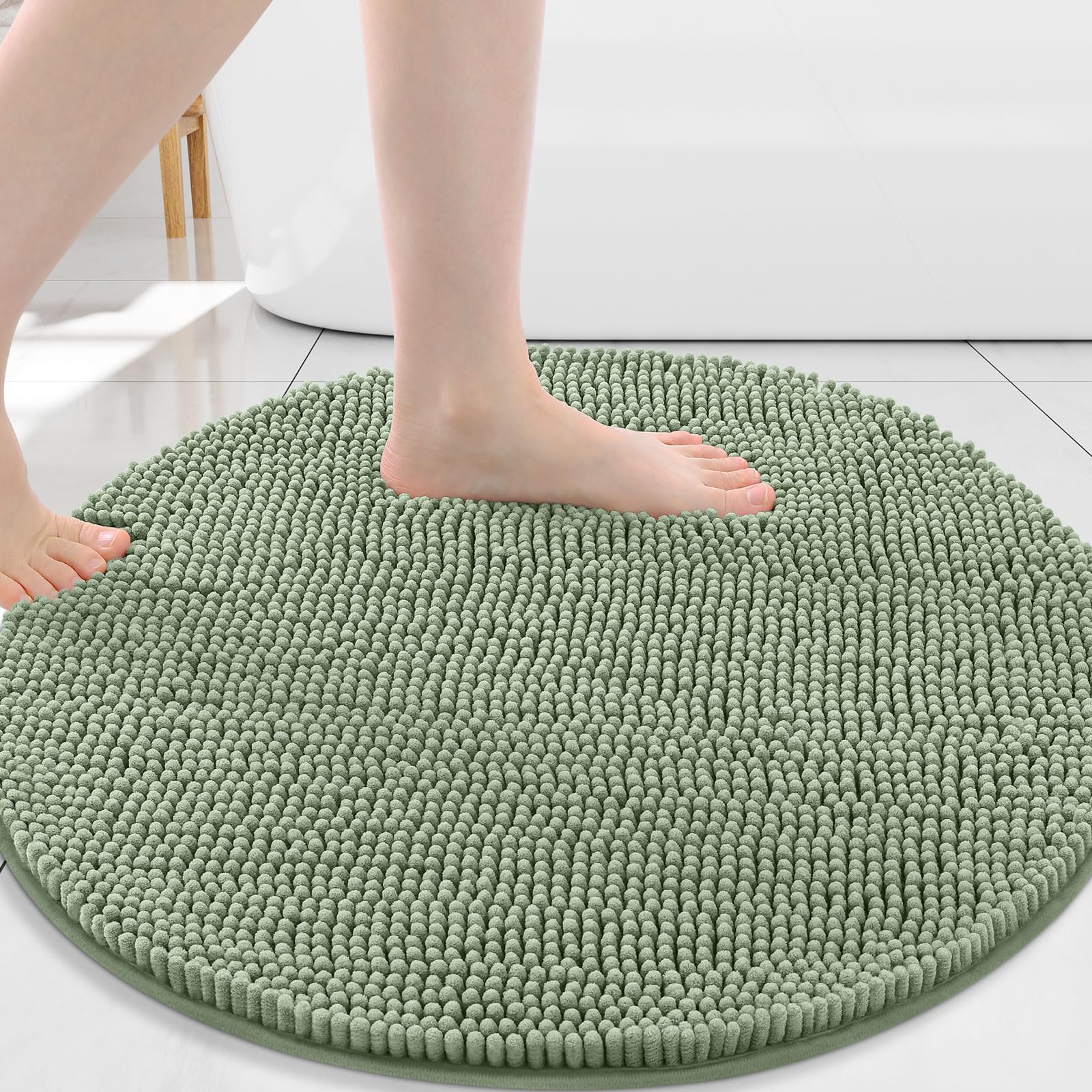 Arotive Bathroom Rugs 30x20, Extra Soft Absorbent Shaggy Chenille Bath Rugs, Machine Washable Rubber Backing Non-Slip Bath Mats for Bathroom Floor Tub and Shower, Home Decor Accessories, Grey