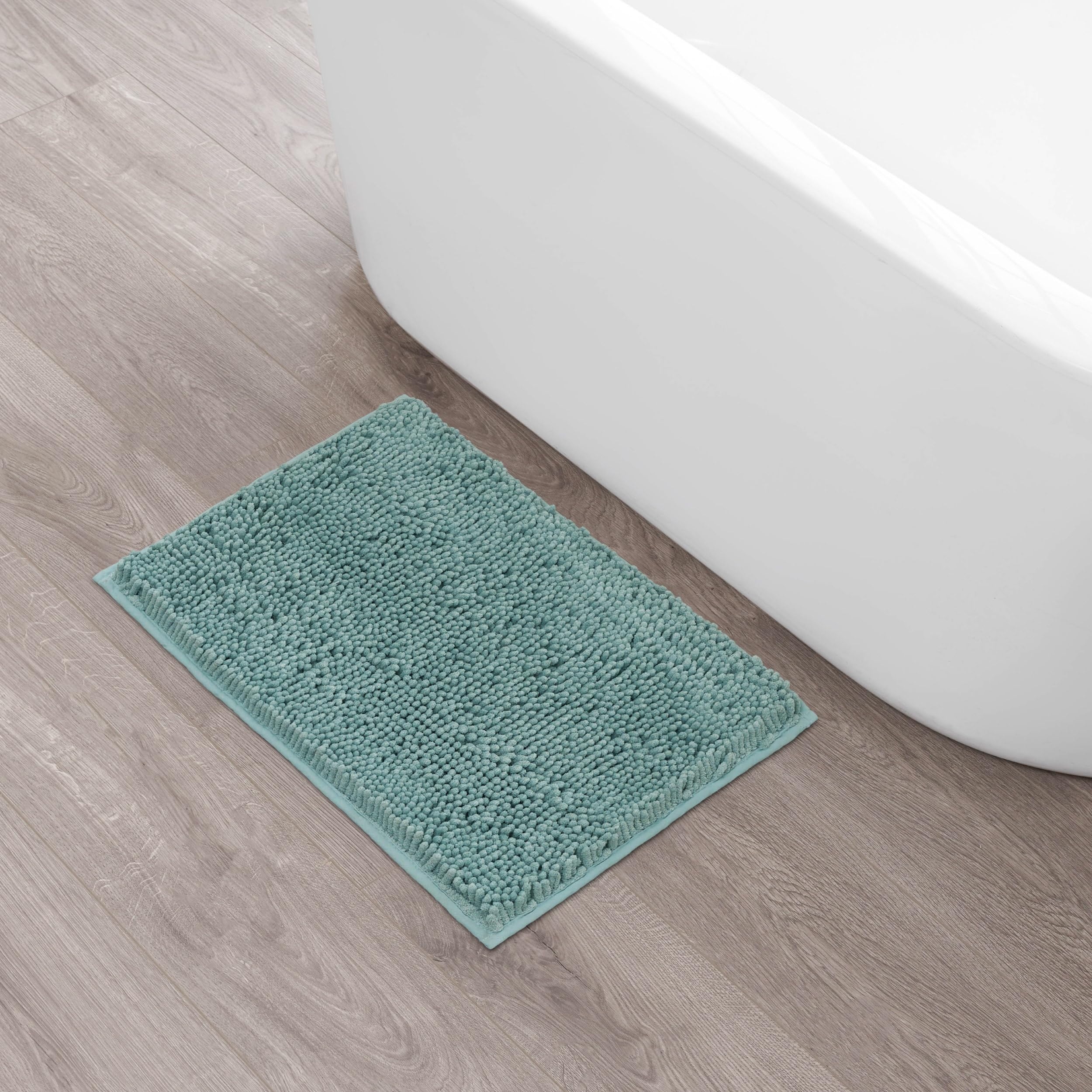 Creative Home Ideas Resort Collection Plush Chenille Bathroom Rugs – Non-Slip Backing and Machine Washable, Sage Green - 24 x 60 Inches Bath Mat