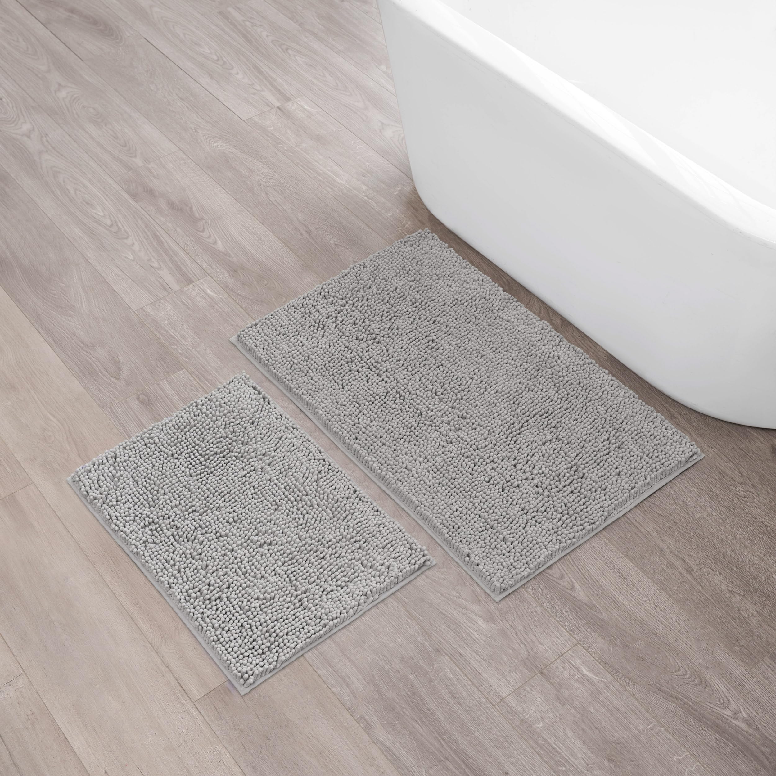 Creative Home Ideas Resort Collection Plush Chenille Bathroom Rugs – Non-Slip Backing and Machine Washable, Sage Green - 24 x 60 Inches Bath Mat