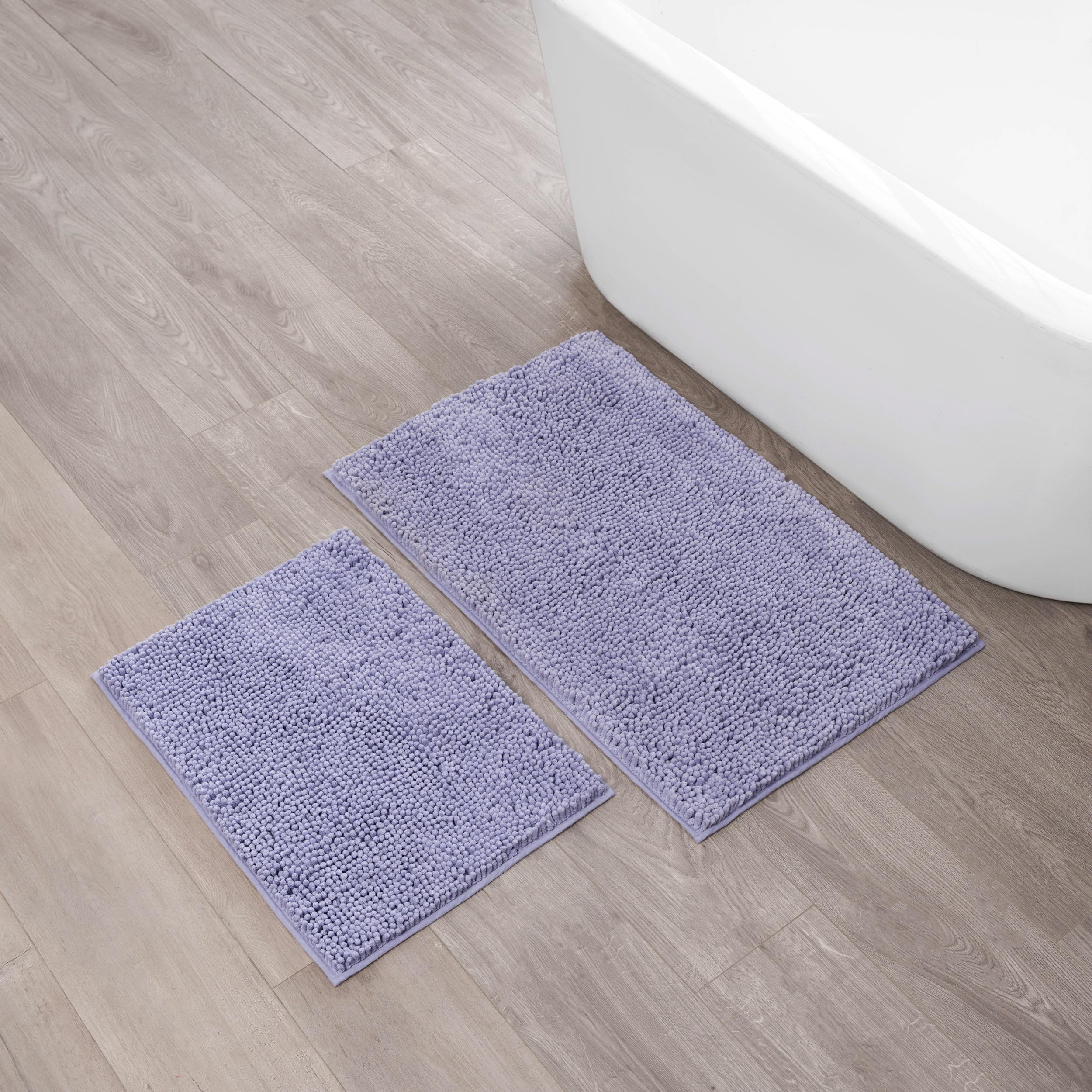 Creative Home Ideas Resort Collection Plush Chenille Bathroom Rugs – Non-Slip Backing and Machine Washable, Sage Green - 24 x 60 Inches Bath Mat