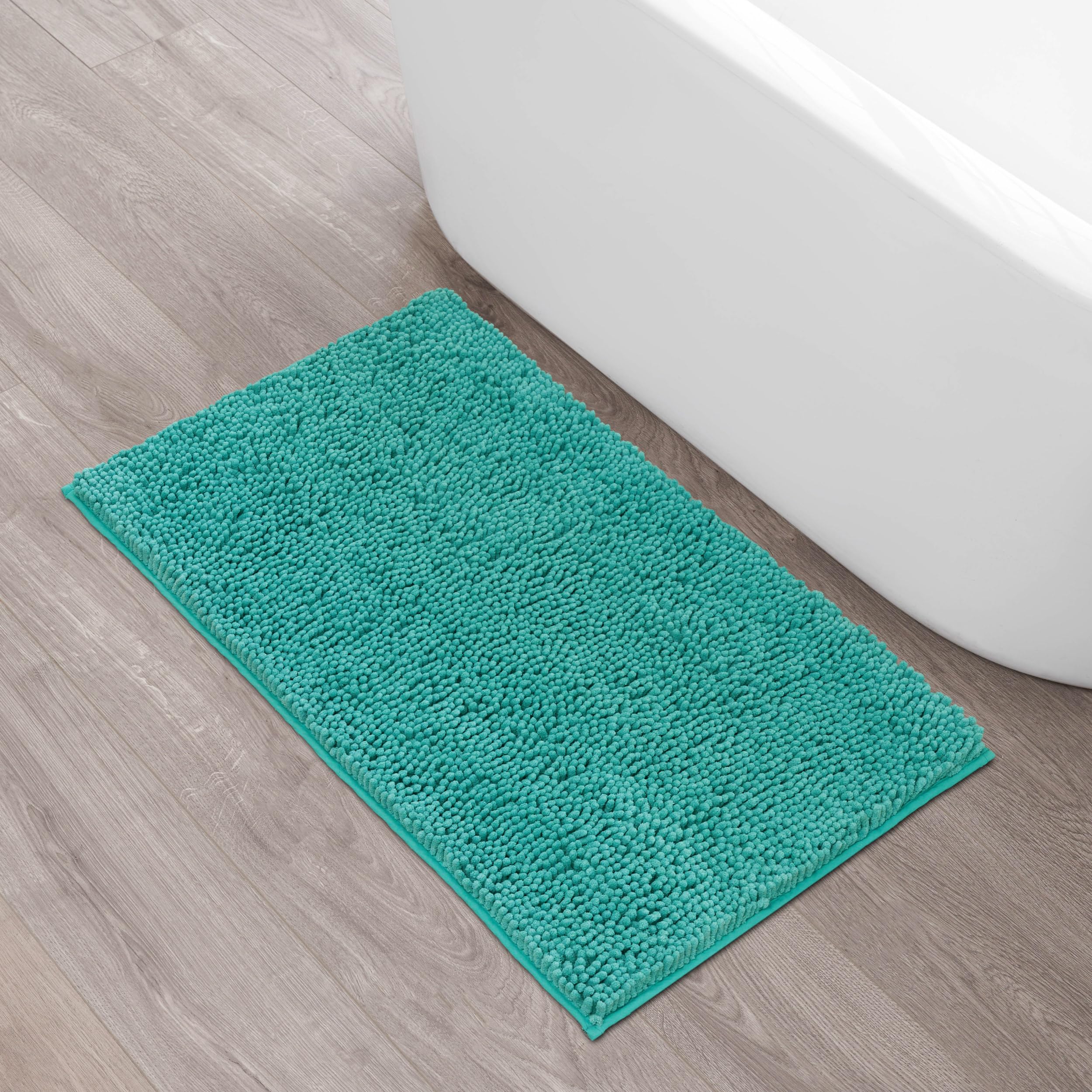 Creative Home Ideas Resort Collection Plush Chenille Bathroom Rugs – Non-Slip Backing and Machine Washable, Sage Green - 24 x 60 Inches Bath Mat