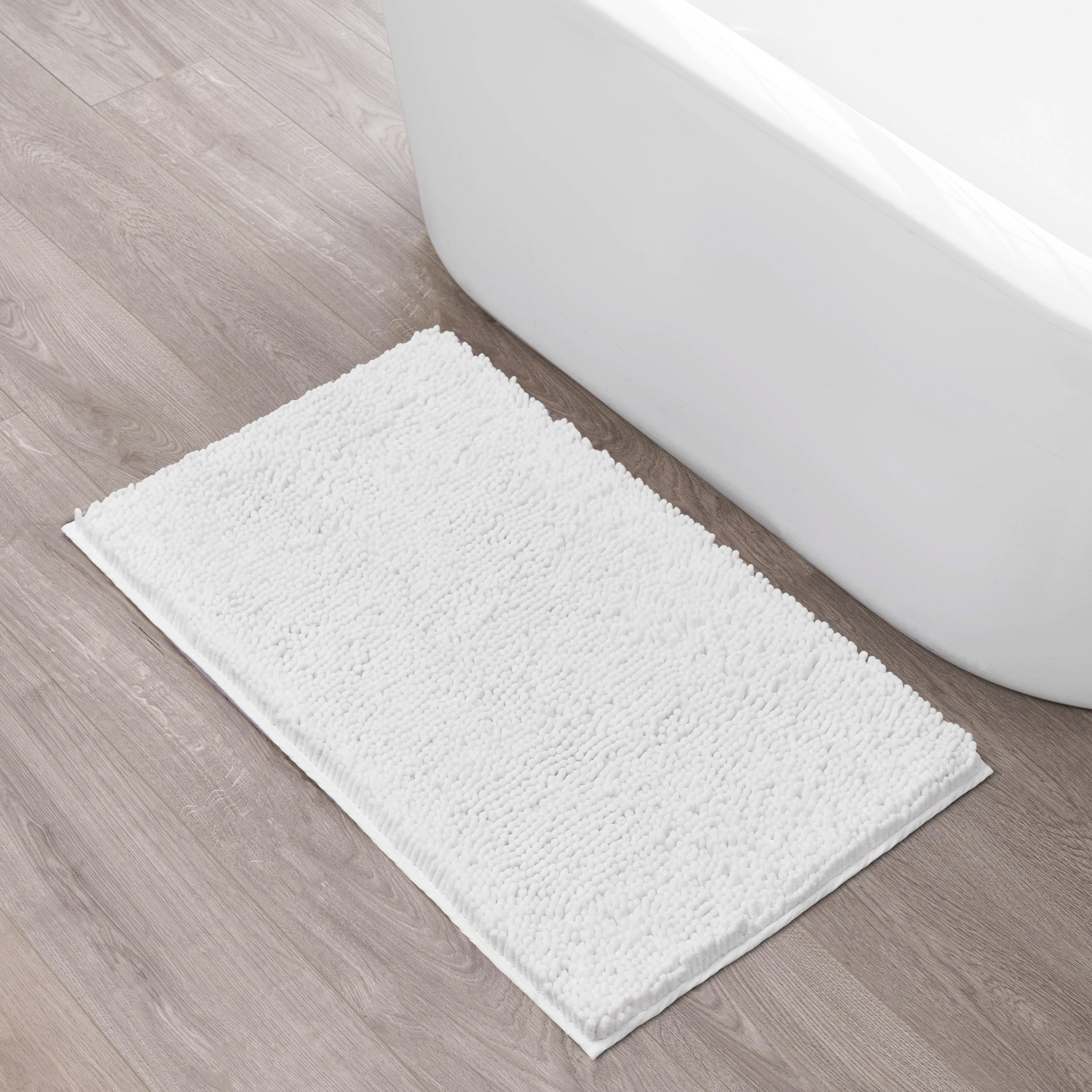Creative Home Ideas Resort Collection Plush Chenille Bathroom Rugs – Non-Slip Backing and Machine Washable, Sage Green - 24 x 60 Inches Bath Mat