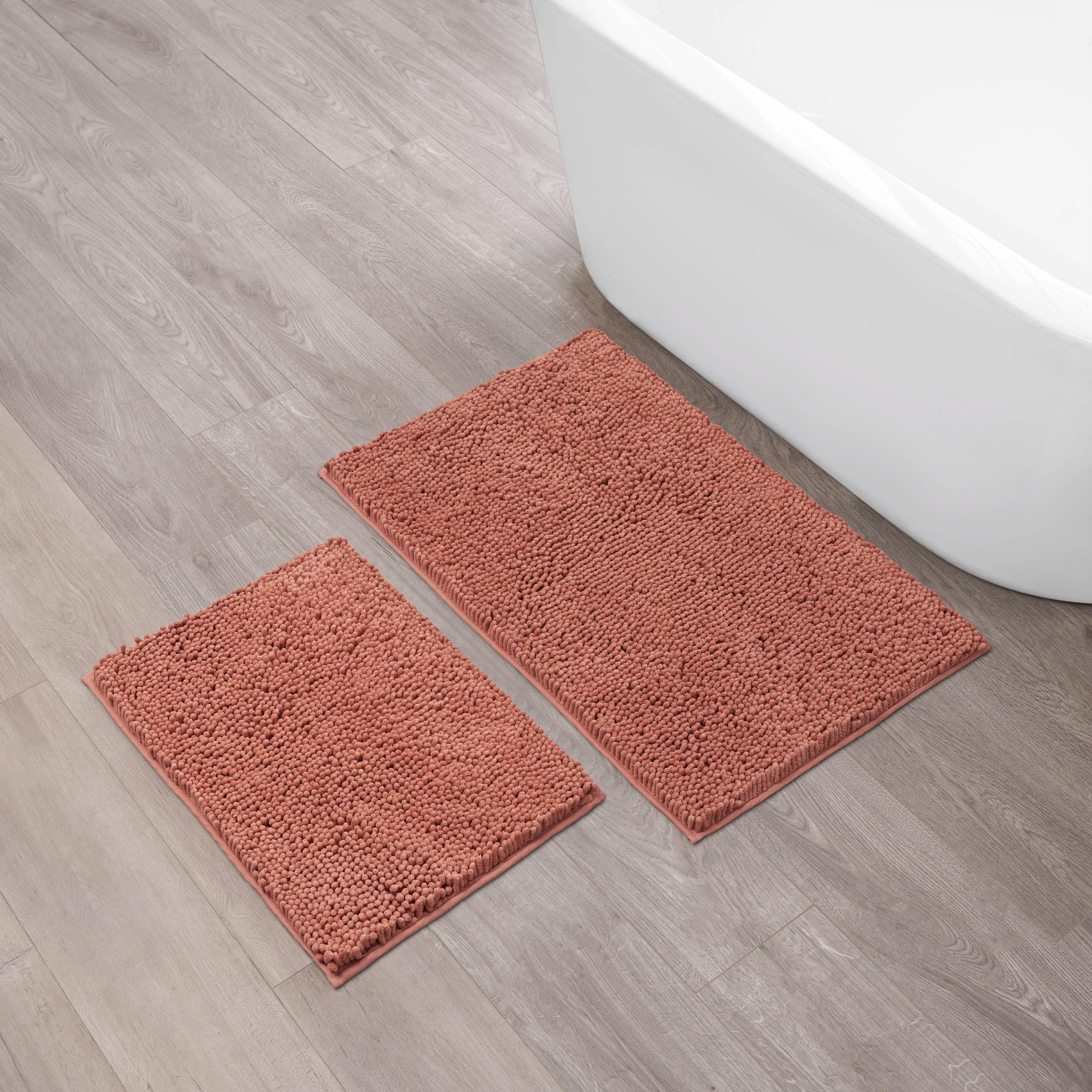 Creative Home Ideas Resort Collection Plush Chenille Bathroom Rugs – Non-Slip Backing and Machine Washable, Sage Green - 24 x 60 Inches Bath Mat