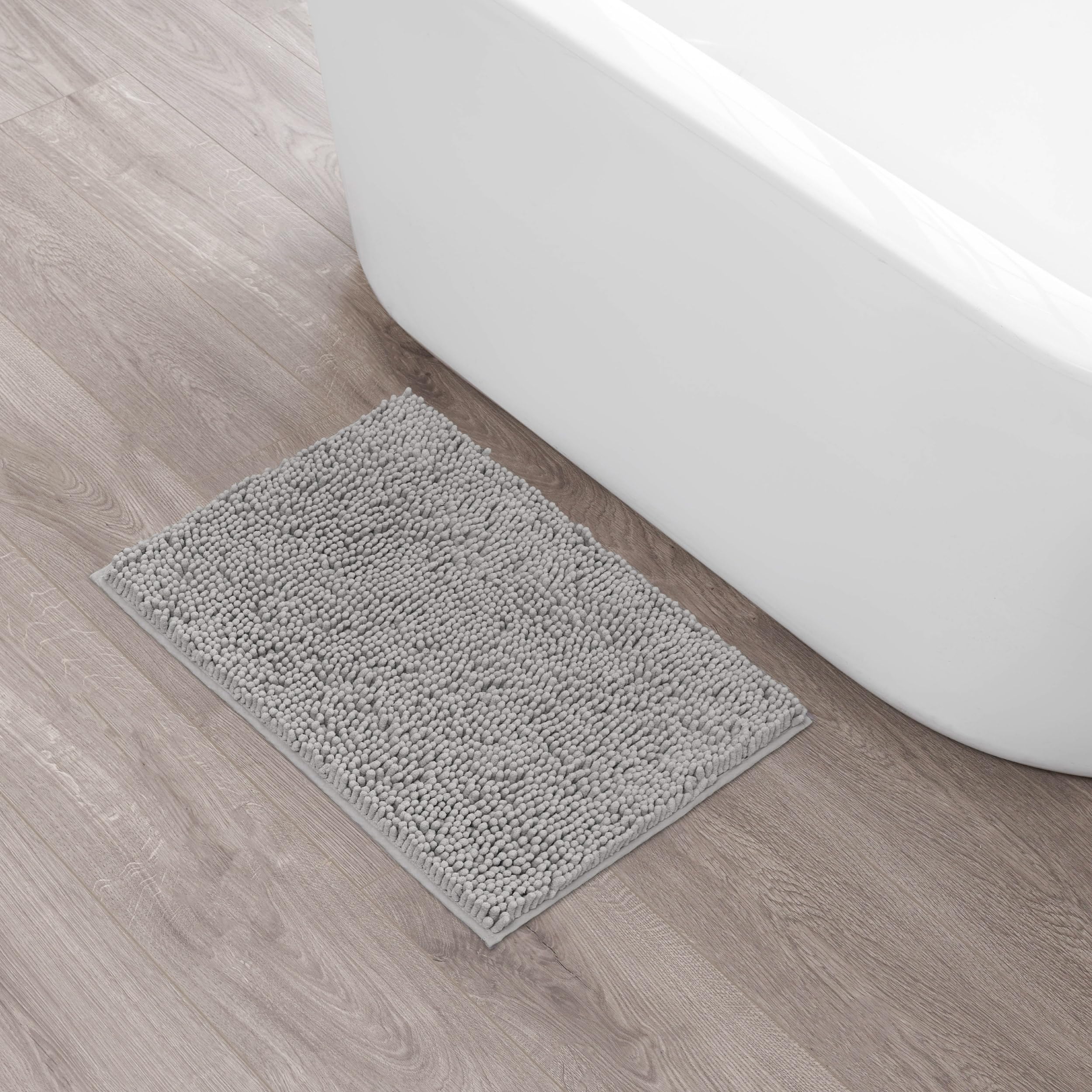 Creative Home Ideas Resort Collection Plush Chenille Bathroom Rugs – Non-Slip Backing and Machine Washable, Sage Green - 24 x 60 Inches Bath Mat