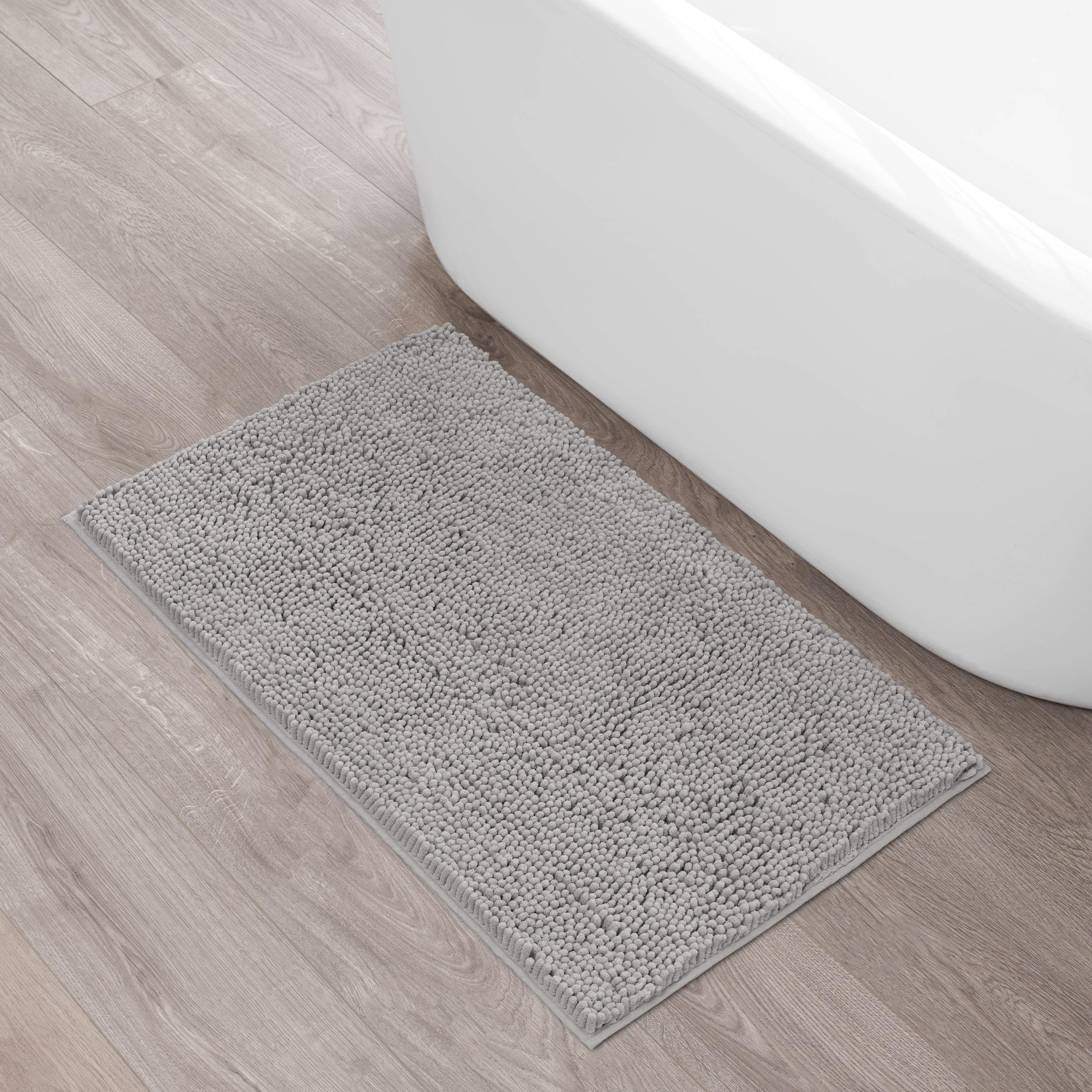 Creative Home Ideas Resort Collection Plush Chenille Bathroom Rugs – Non-Slip Backing and Machine Washable, Sage Green - 24 x 60 Inches Bath Mat