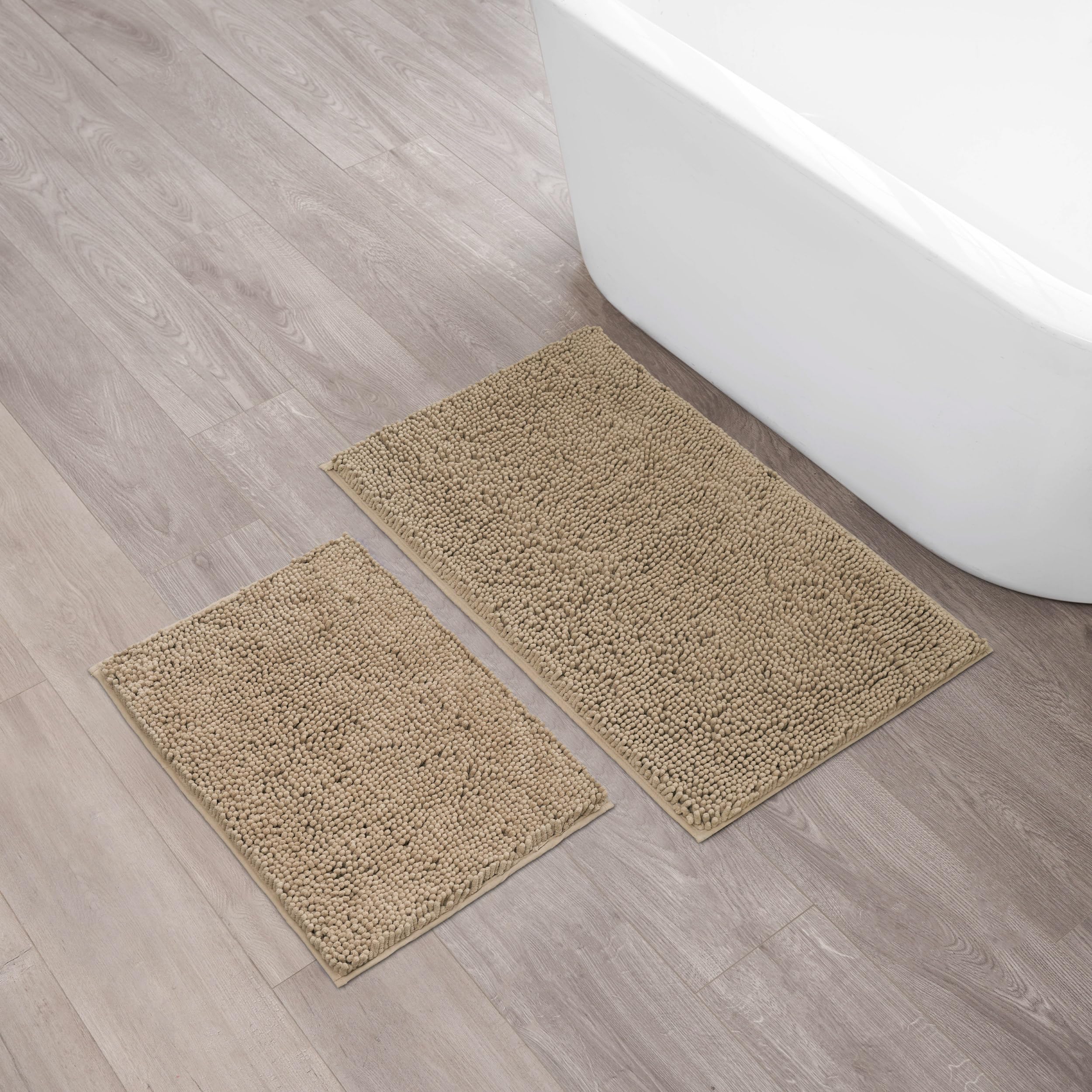 Creative Home Ideas Resort Collection Plush Chenille Bathroom Rugs – Non-Slip Backing and Machine Washable, Sage Green - 24 x 60 Inches Bath Mat