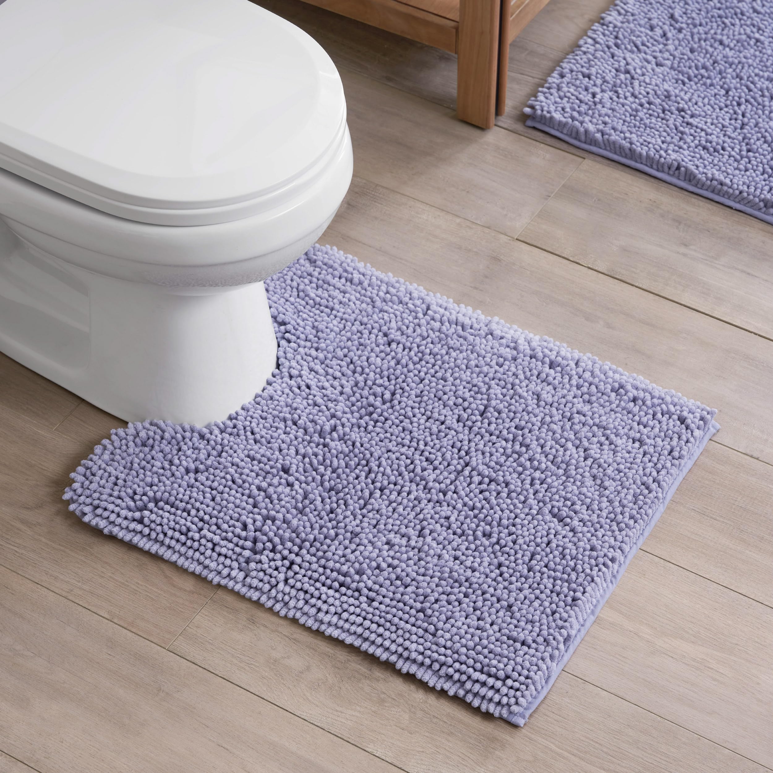 Creative Home Ideas Resort Collection Plush Chenille Bathroom Rugs – Non-Slip Backing and Machine Washable, Sage Green - 24 x 60 Inches Bath Mat