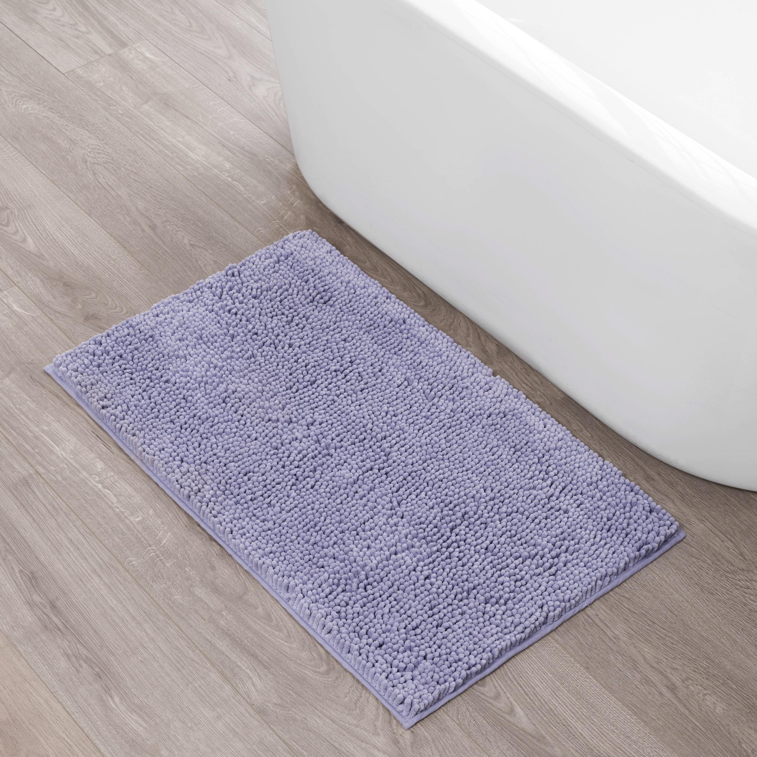 Creative Home Ideas Resort Collection Plush Chenille Bathroom Rugs – Non-Slip Backing and Machine Washable, Sage Green - 24 x 60 Inches Bath Mat