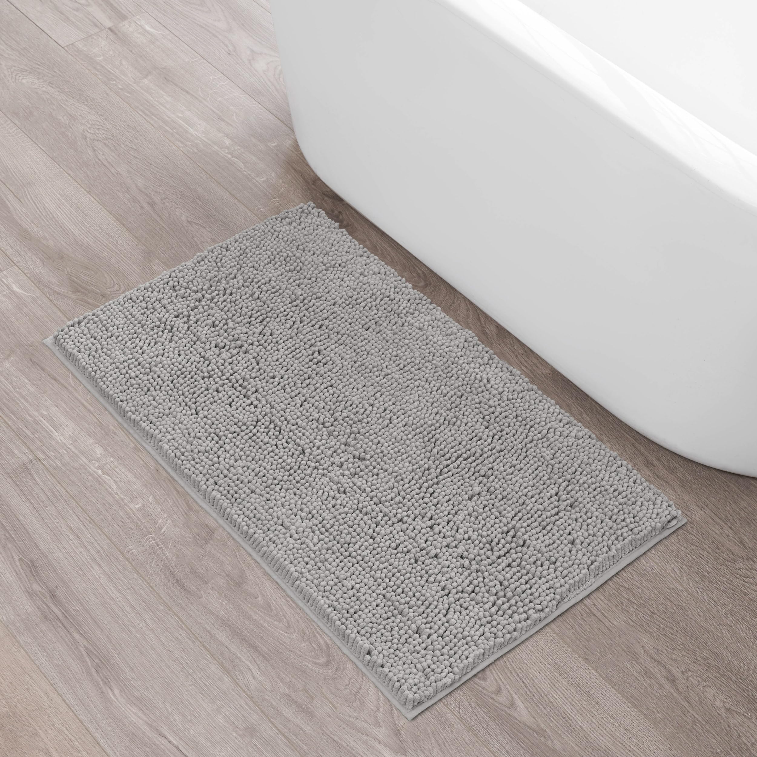 Creative Home Ideas Resort Collection Plush Chenille Bathroom Rugs – Non-Slip Backing and Machine Washable, Sage Green - 24 x 60 Inches Bath Mat