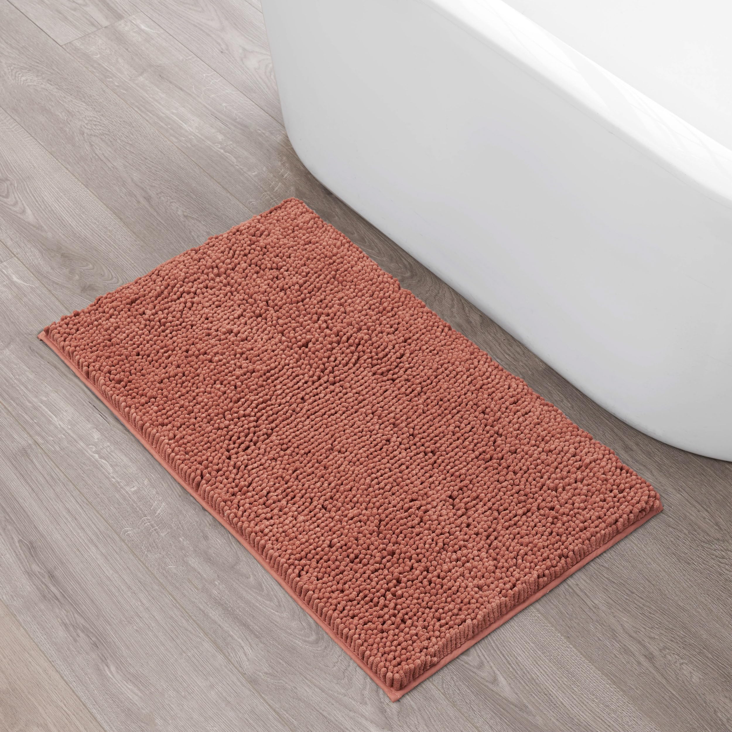 Creative Home Ideas Resort Collection Plush Chenille Bathroom Rugs – Non-Slip Backing and Machine Washable, Sage Green - 24 x 60 Inches Bath Mat