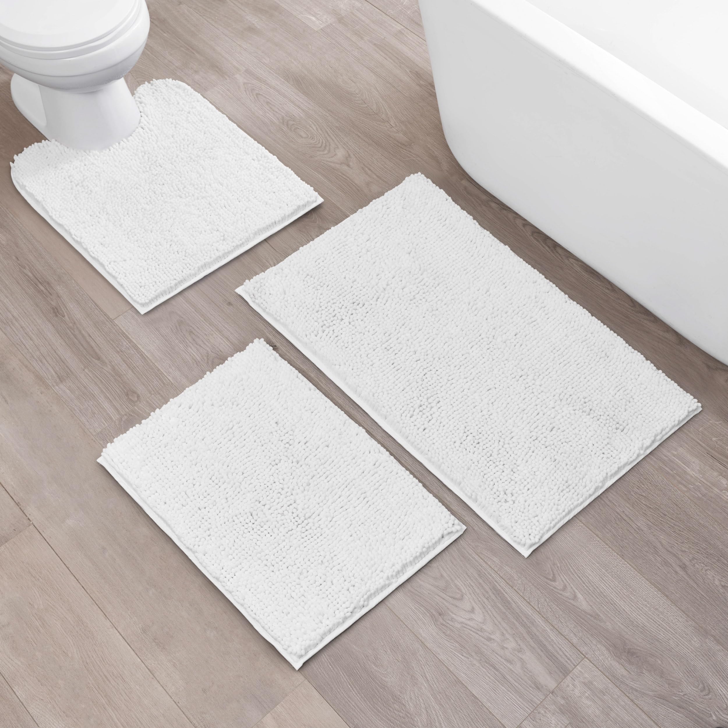 Creative Home Ideas Resort Collection Plush Chenille Bathroom Rugs – Non-Slip Backing and Machine Washable, Sage Green - 24 x 60 Inches Bath Mat