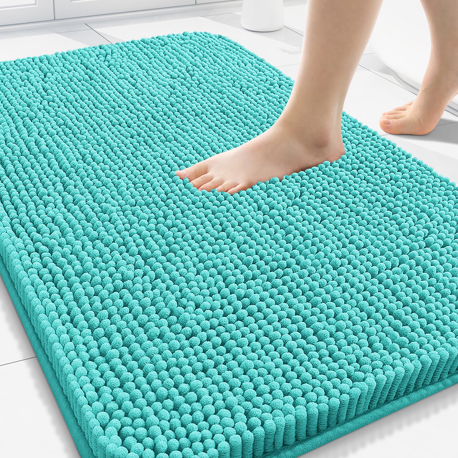 Arotive Bathroom Rugs 70x24, Extra Soft Absorbent Shaggy Chenille Bath Rugs, Machine Washable Rubber Backing Non-Slip Bath Mats for Bathroom Floor Tub and Shower, Home Decor Accessories, Beige