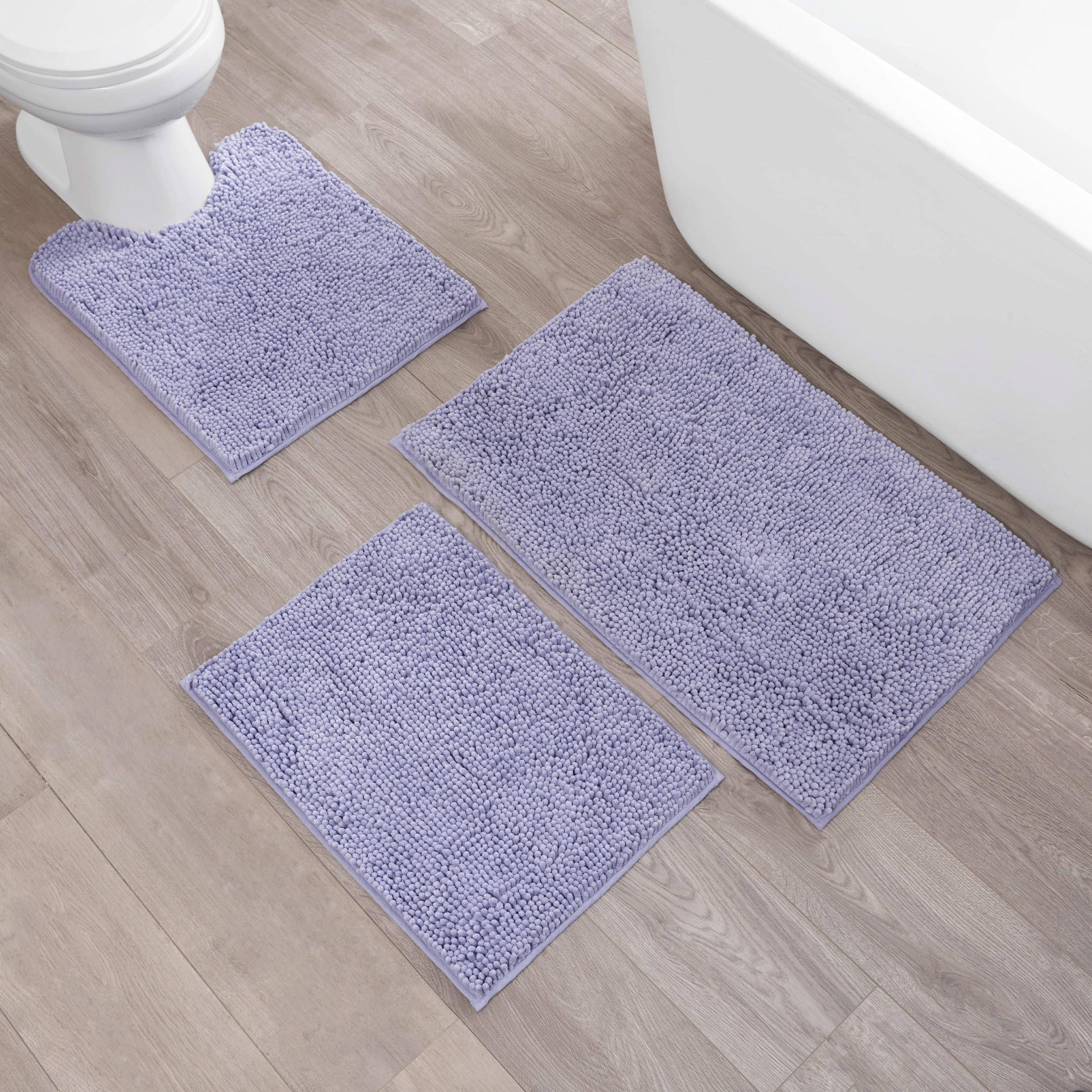Creative Home Ideas Resort Collection Plush Chenille Bathroom Rugs – Non-Slip Backing and Machine Washable, Sage Green - 24 x 60 Inches Bath Mat