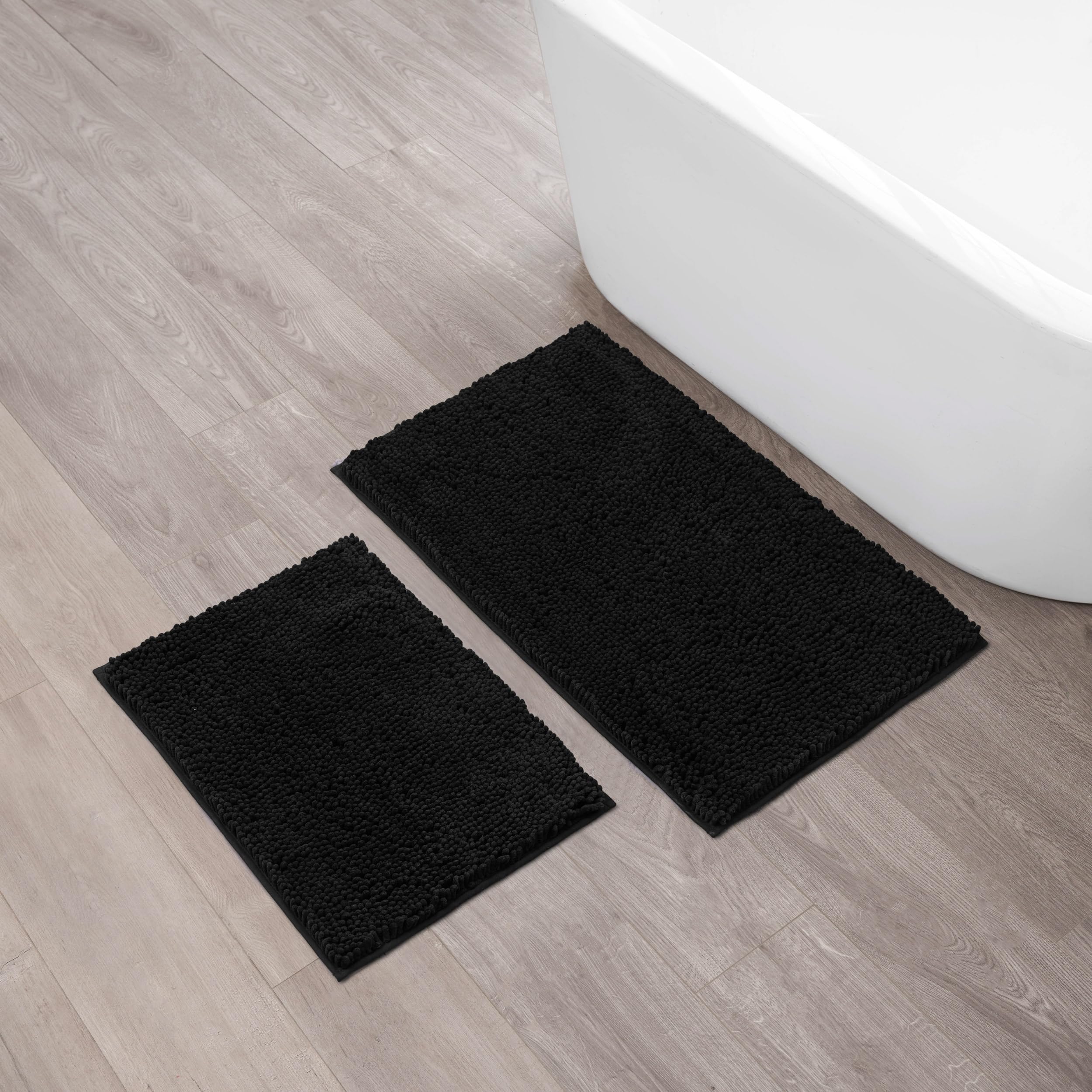 Creative Home Ideas Resort Collection Plush Chenille Bathroom Rugs – Non-Slip Backing and Machine Washable, Sage Green - 24 x 60 Inches Bath Mat