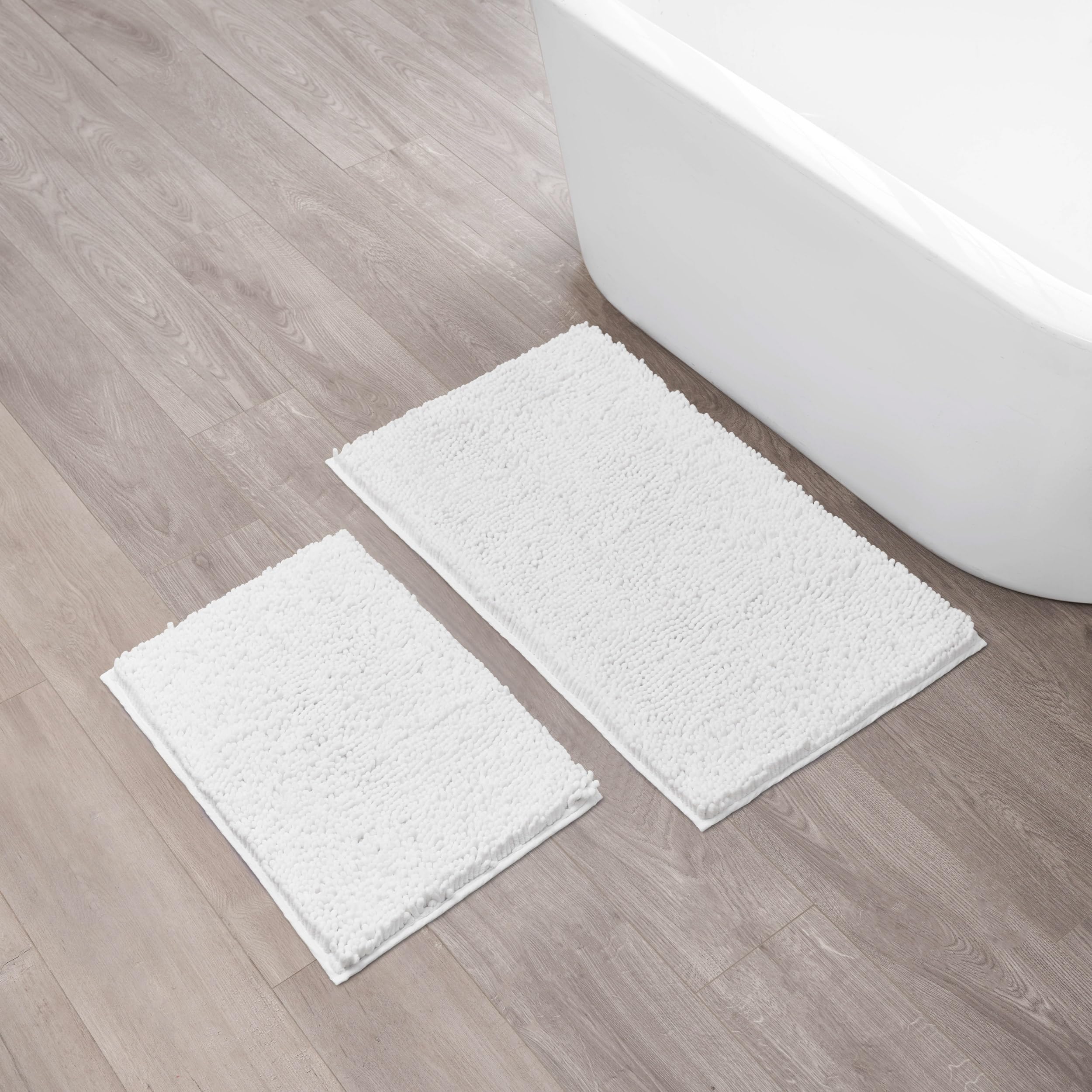 Creative Home Ideas Resort Collection Plush Chenille Bathroom Rugs – Non-Slip Backing and Machine Washable, Sage Green - 24 x 60 Inches Bath Mat