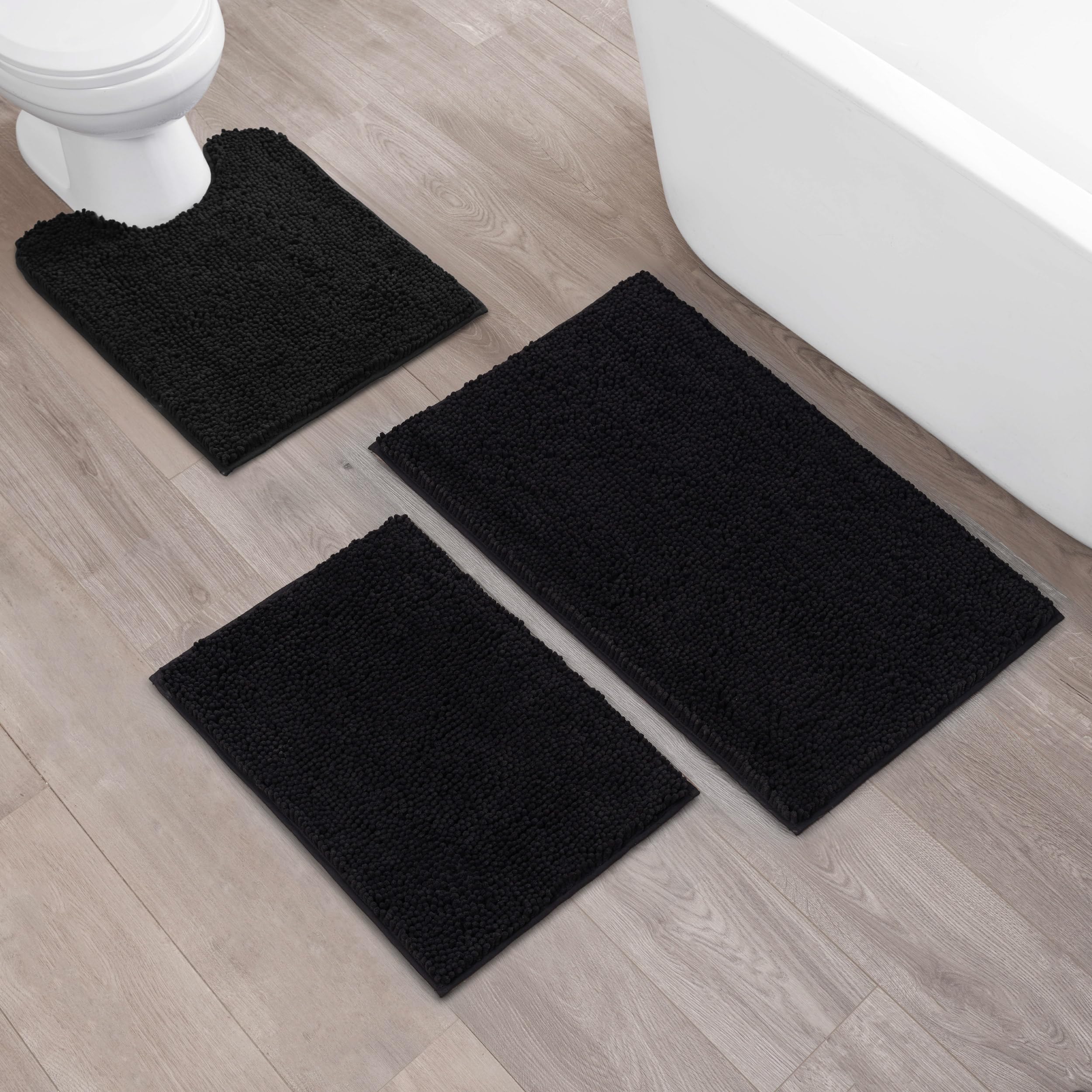 Creative Home Ideas Resort Collection Plush Chenille Bathroom Rugs – Non-Slip Backing and Machine Washable, Sage Green - 24 x 60 Inches Bath Mat