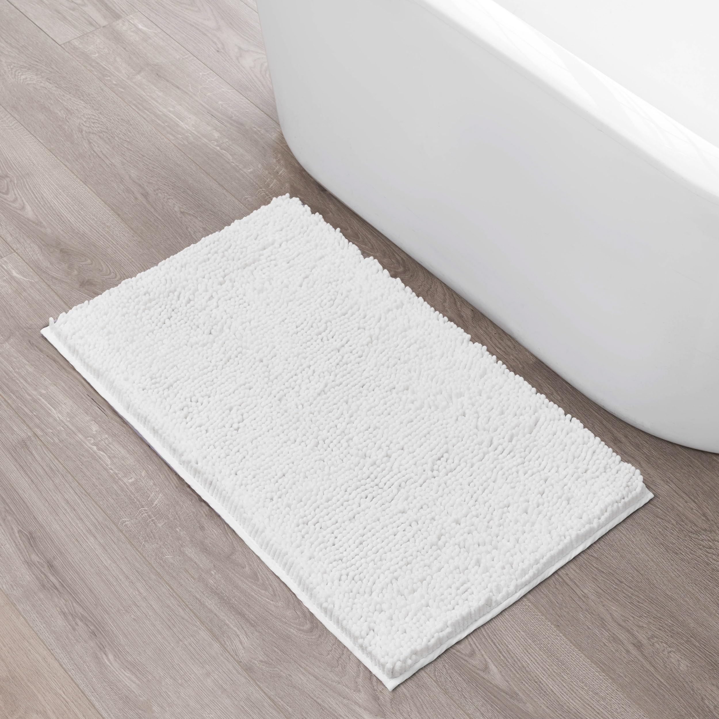 Creative Home Ideas Resort Collection Plush Chenille Bathroom Rugs – Non-Slip Backing and Machine Washable, Sage Green - 24 x 60 Inches Bath Mat