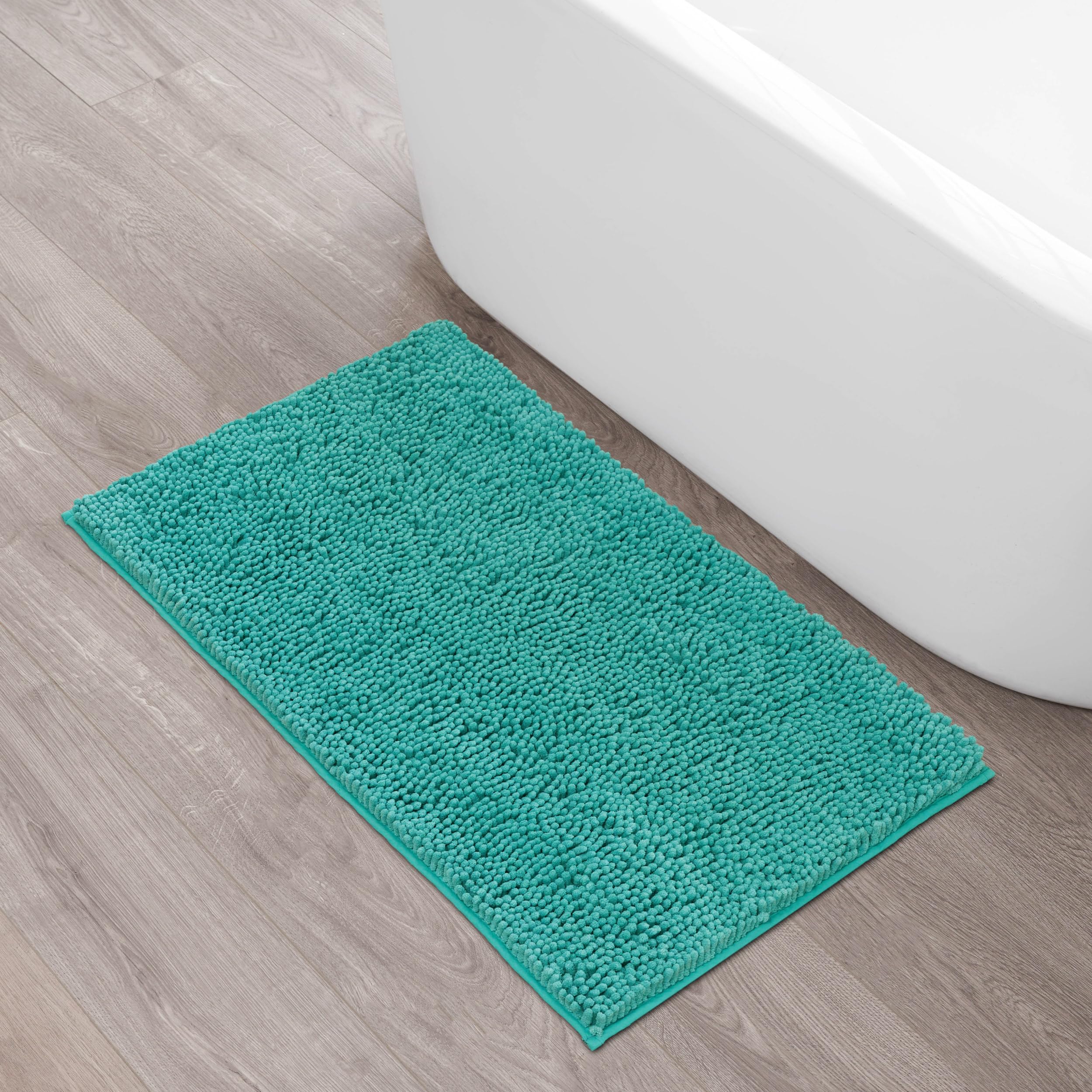 Creative Home Ideas Resort Collection Plush Chenille Bathroom Rugs – Non-Slip Backing and Machine Washable, Sage Green - 24 x 60 Inches Bath Mat