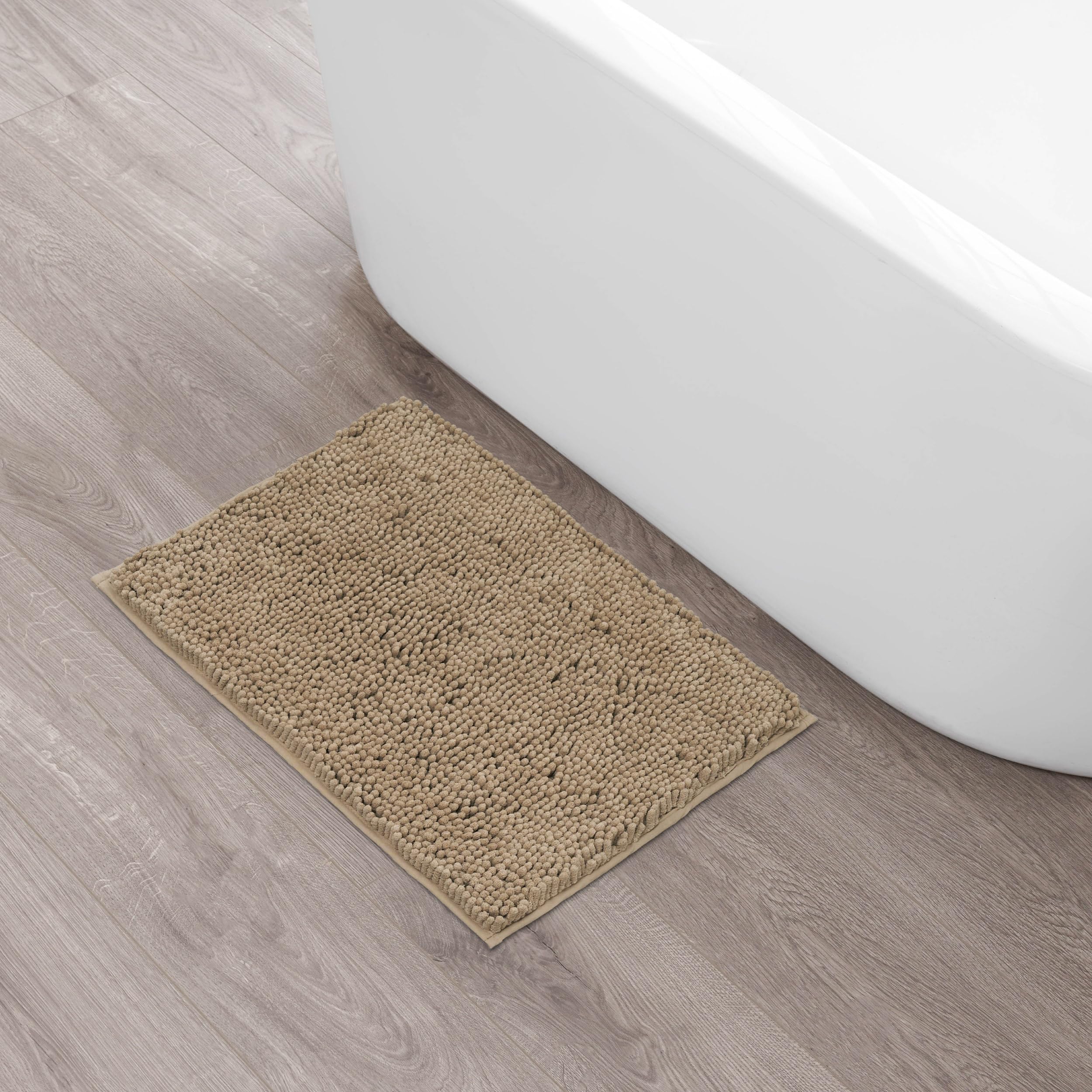 Creative Home Ideas Resort Collection Plush Chenille Bathroom Rugs – Non-Slip Backing and Machine Washable, Sage Green - 24 x 60 Inches Bath Mat