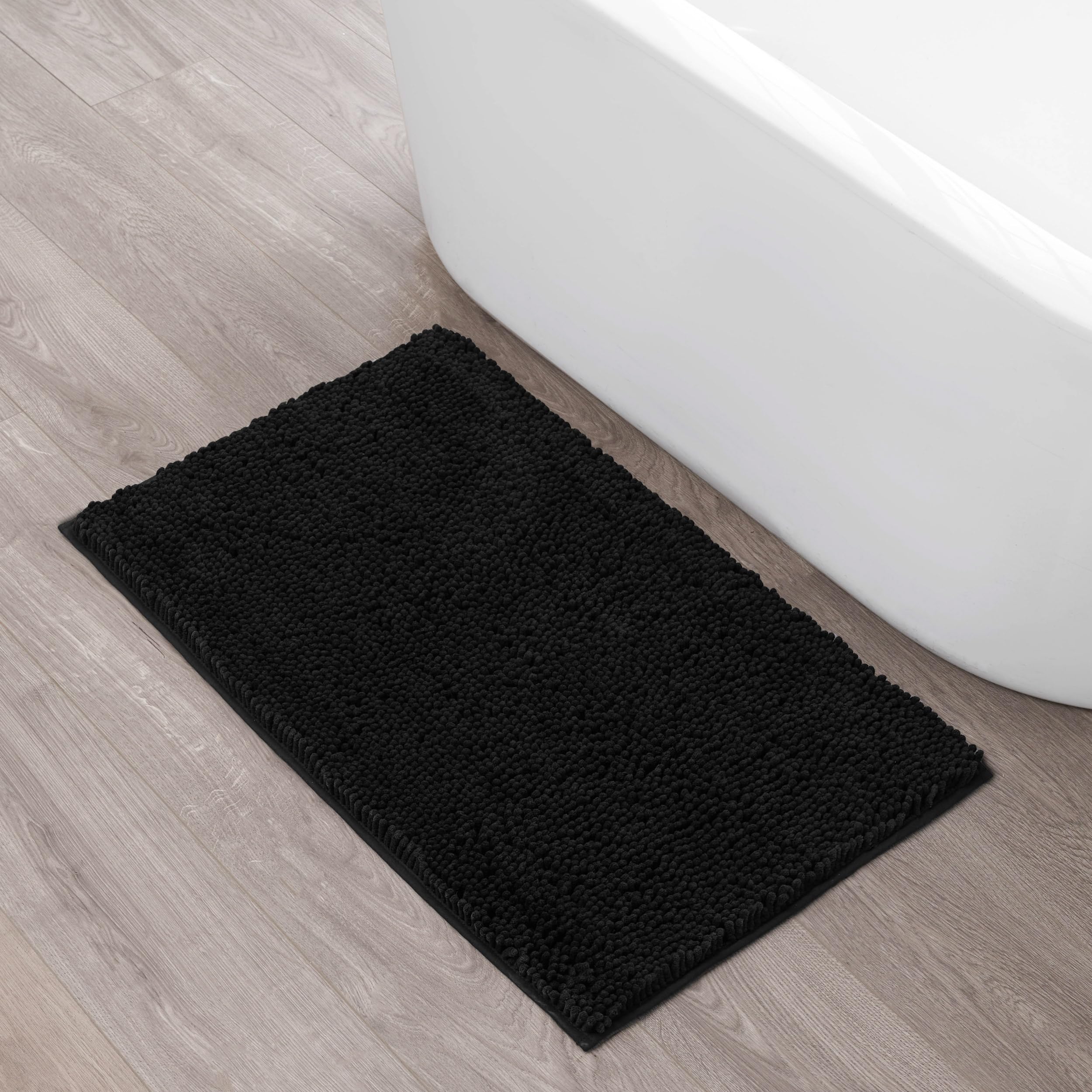 Creative Home Ideas Resort Collection Plush Chenille Bathroom Rugs – Non-Slip Backing and Machine Washable, Sage Green - 24 x 60 Inches Bath Mat