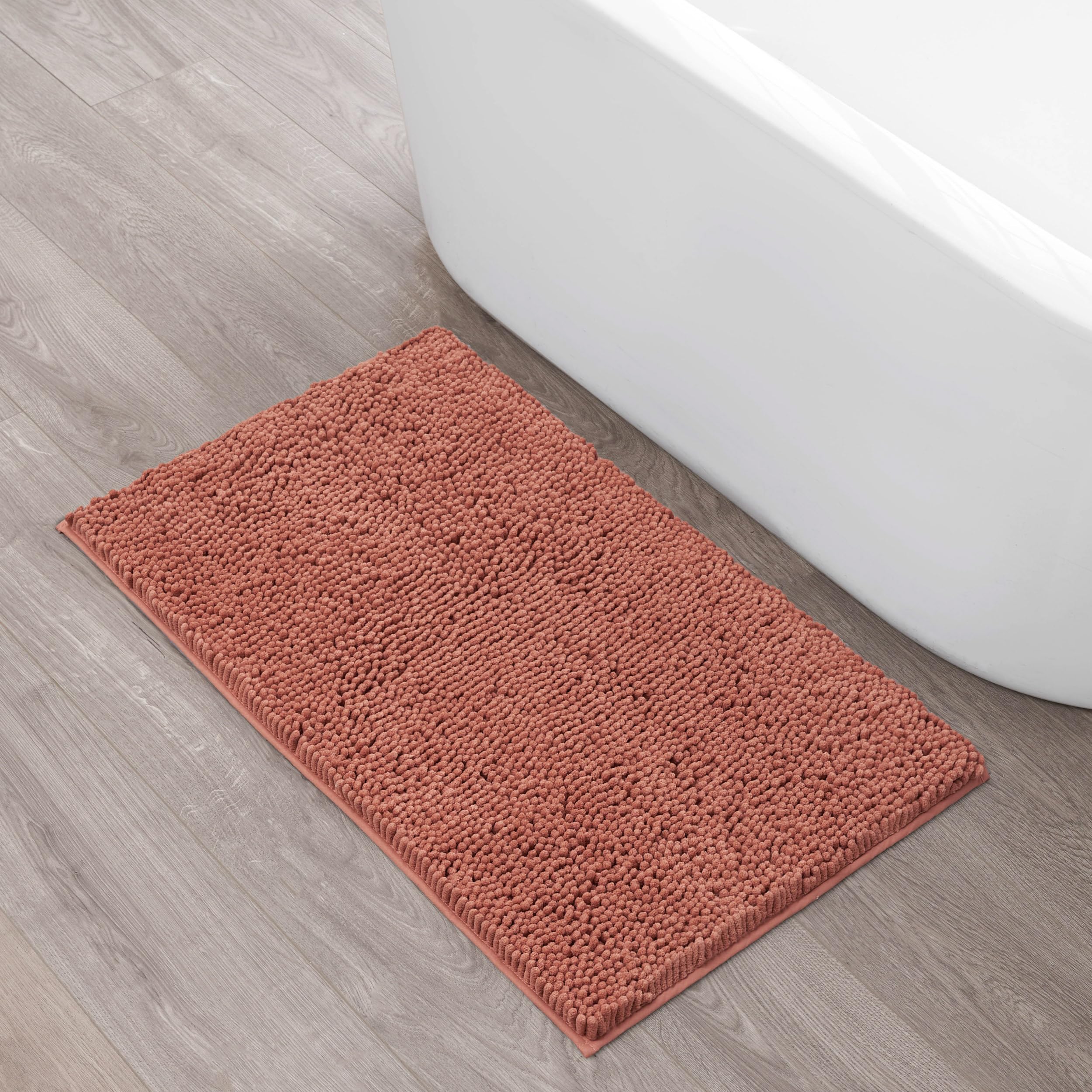 Creative Home Ideas Resort Collection Plush Chenille Bathroom Rugs – Non-Slip Backing and Machine Washable, Sage Green - 24 x 60 Inches Bath Mat