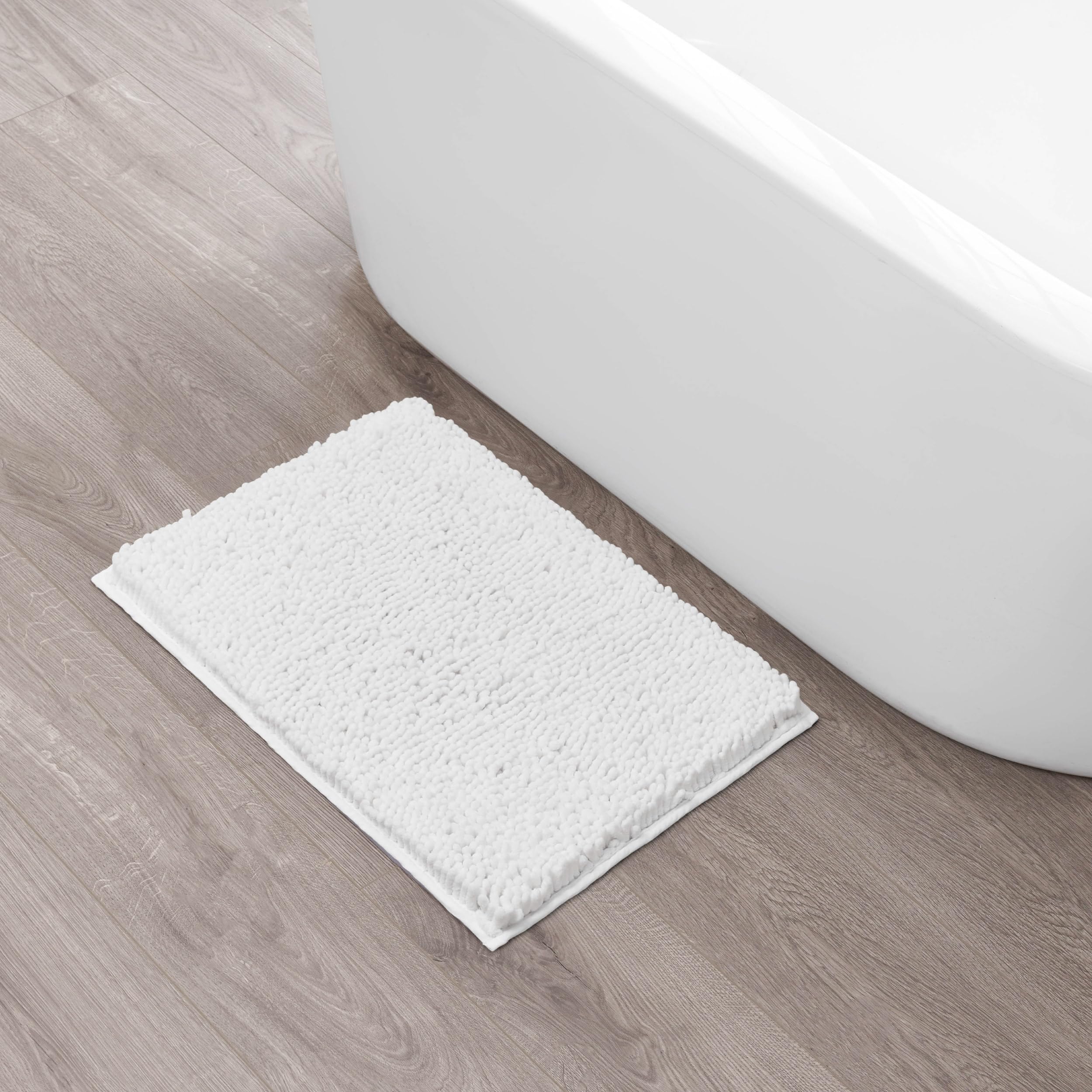 Creative Home Ideas Resort Collection Plush Chenille Bathroom Rugs – Non-Slip Backing and Machine Washable, Sage Green - 24 x 60 Inches Bath Mat