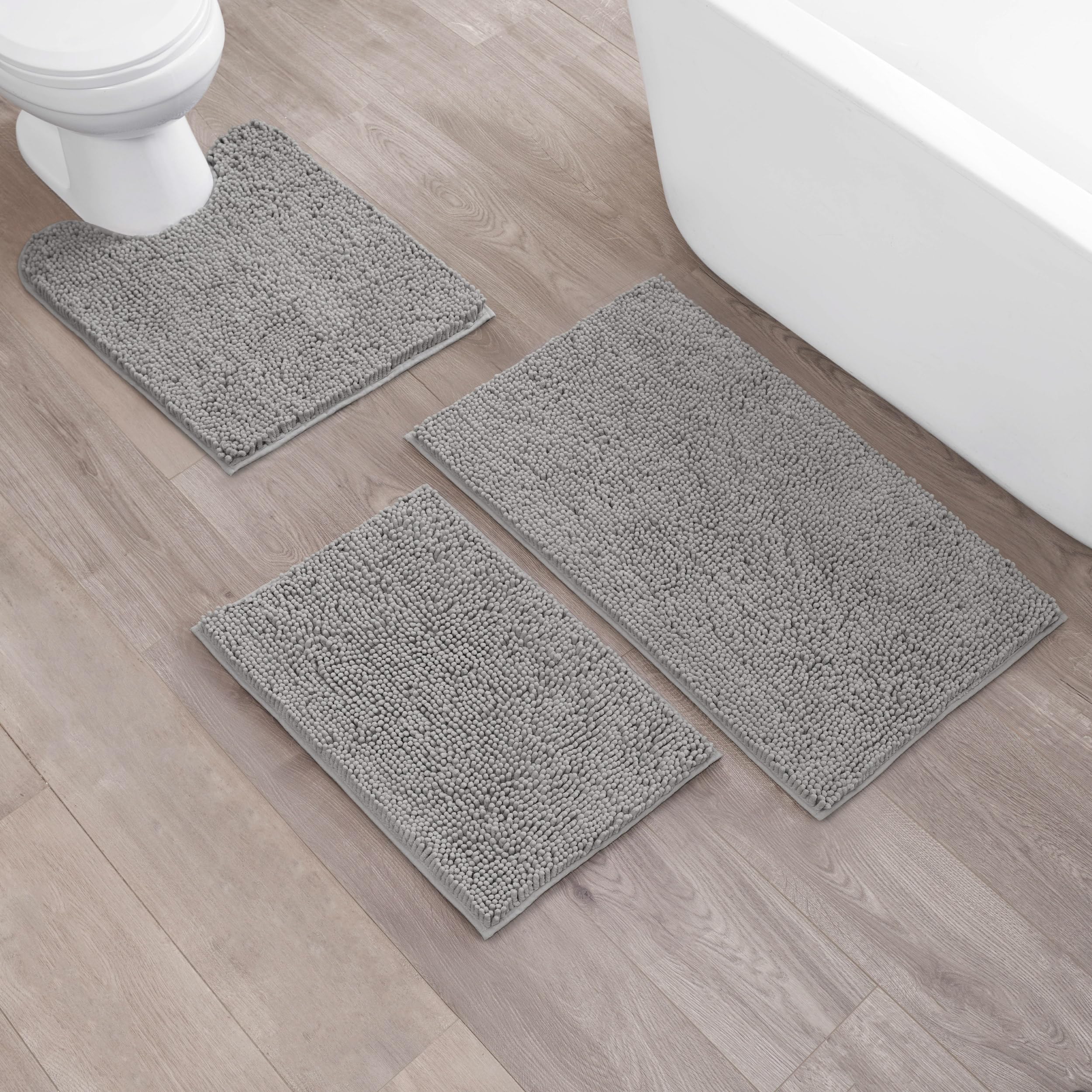 Creative Home Ideas Resort Collection Plush Chenille Bathroom Rugs – Non-Slip Backing and Machine Washable, Sage Green - 24 x 60 Inches Bath Mat
