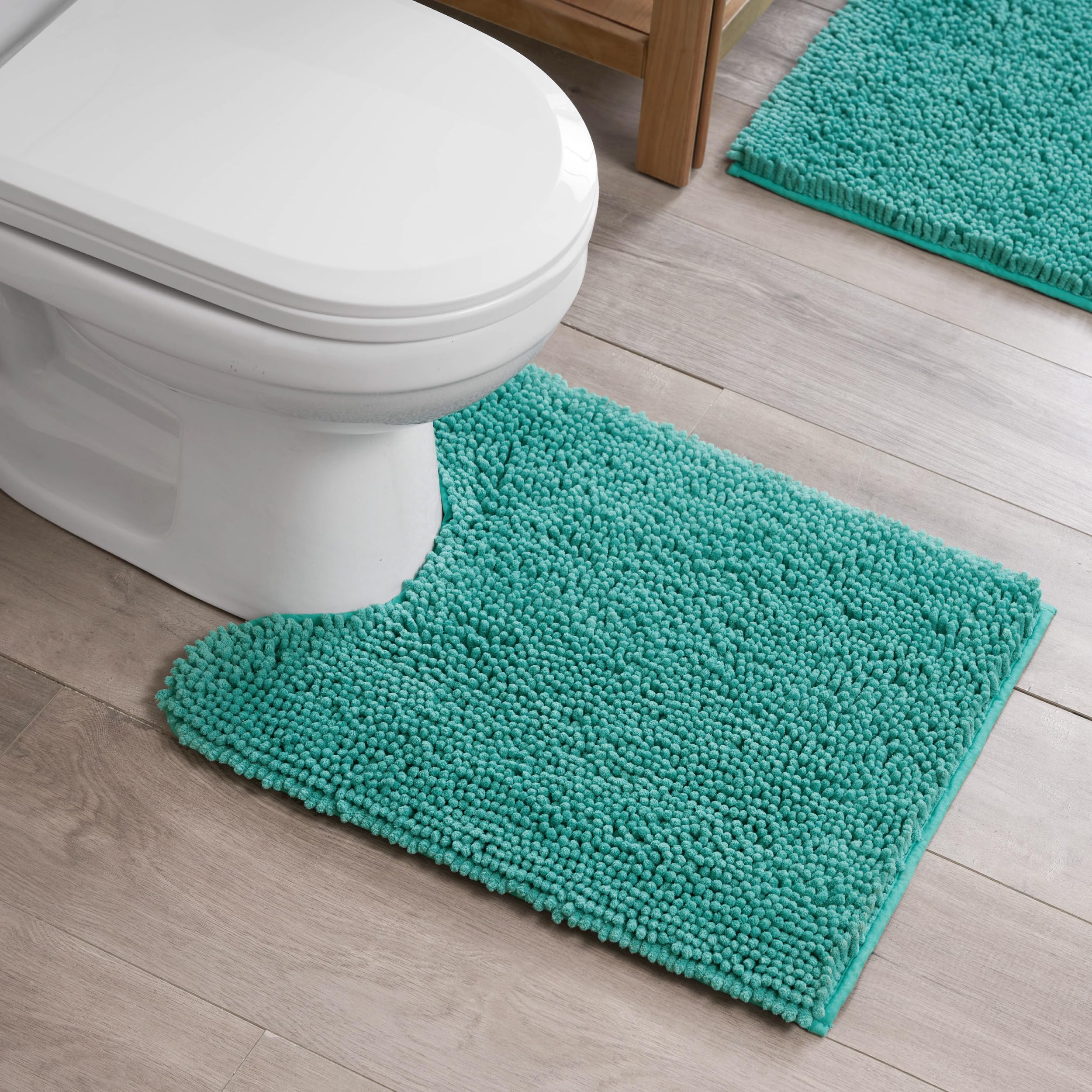 Creative Home Ideas Resort Collection Plush Chenille Bathroom Rugs – Non-Slip Backing and Machine Washable, Sage Green - 24 x 60 Inches Bath Mat