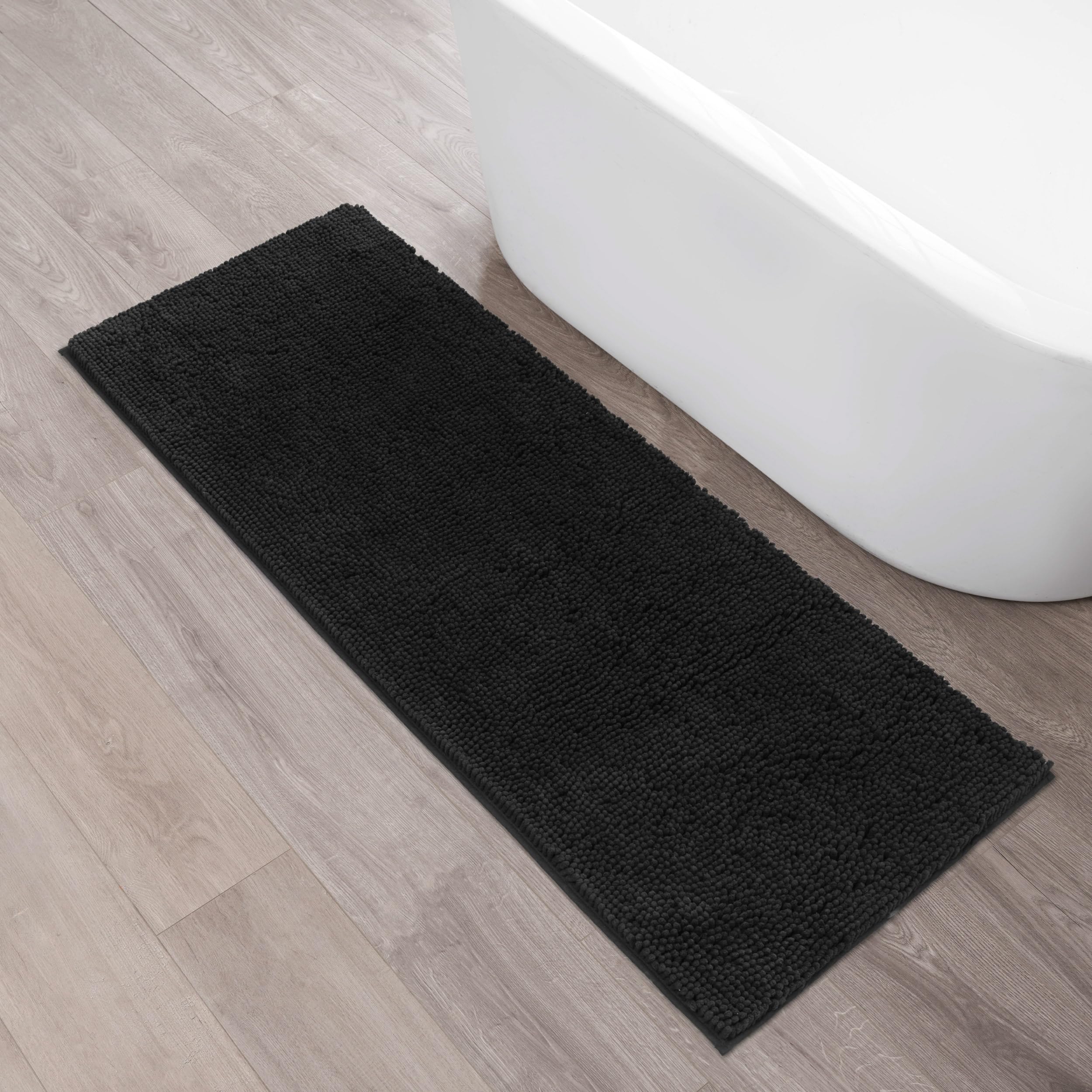 Creative Home Ideas Resort Collection Plush Chenille Bathroom Rugs – Non-Slip Backing and Machine Washable, Sage Green - 24 x 60 Inches Bath Mat